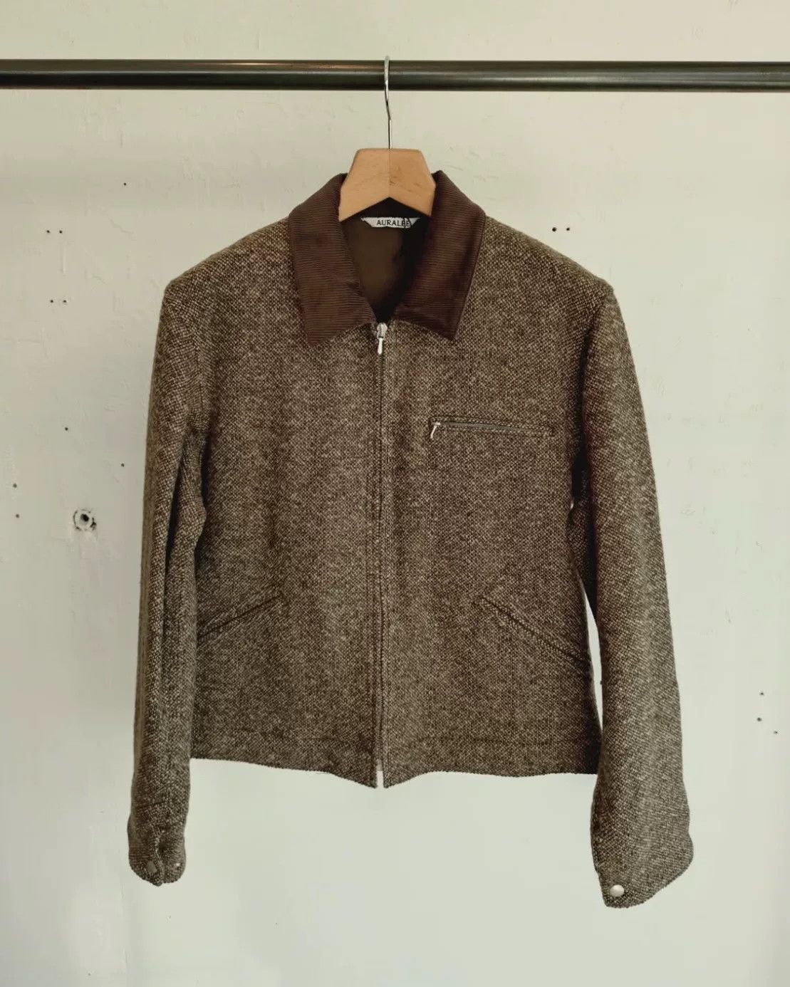 Auralee Double Face Check Zip Blouson | Grailed