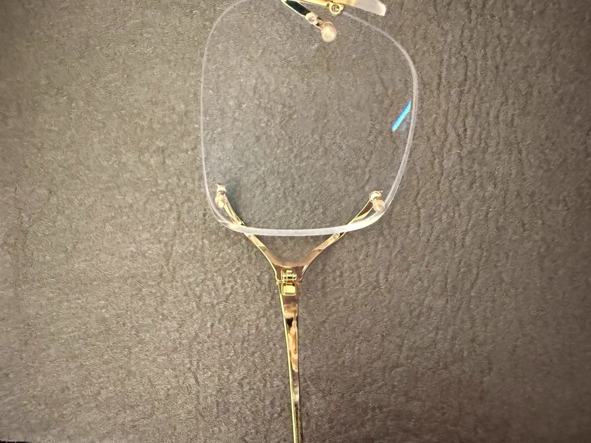 Gucci Gold Square Rimless Clear Lens Glasses Size ONE SIZE - 3 Thumbnail