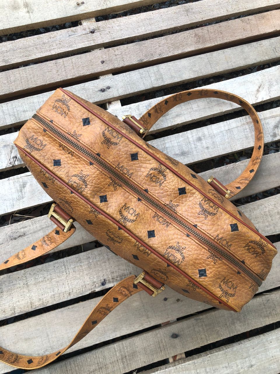 MCM Vintage MCM Cognac Visetos Monogram Shoulder Bag Size ONE SIZE - 3 Thumbnail