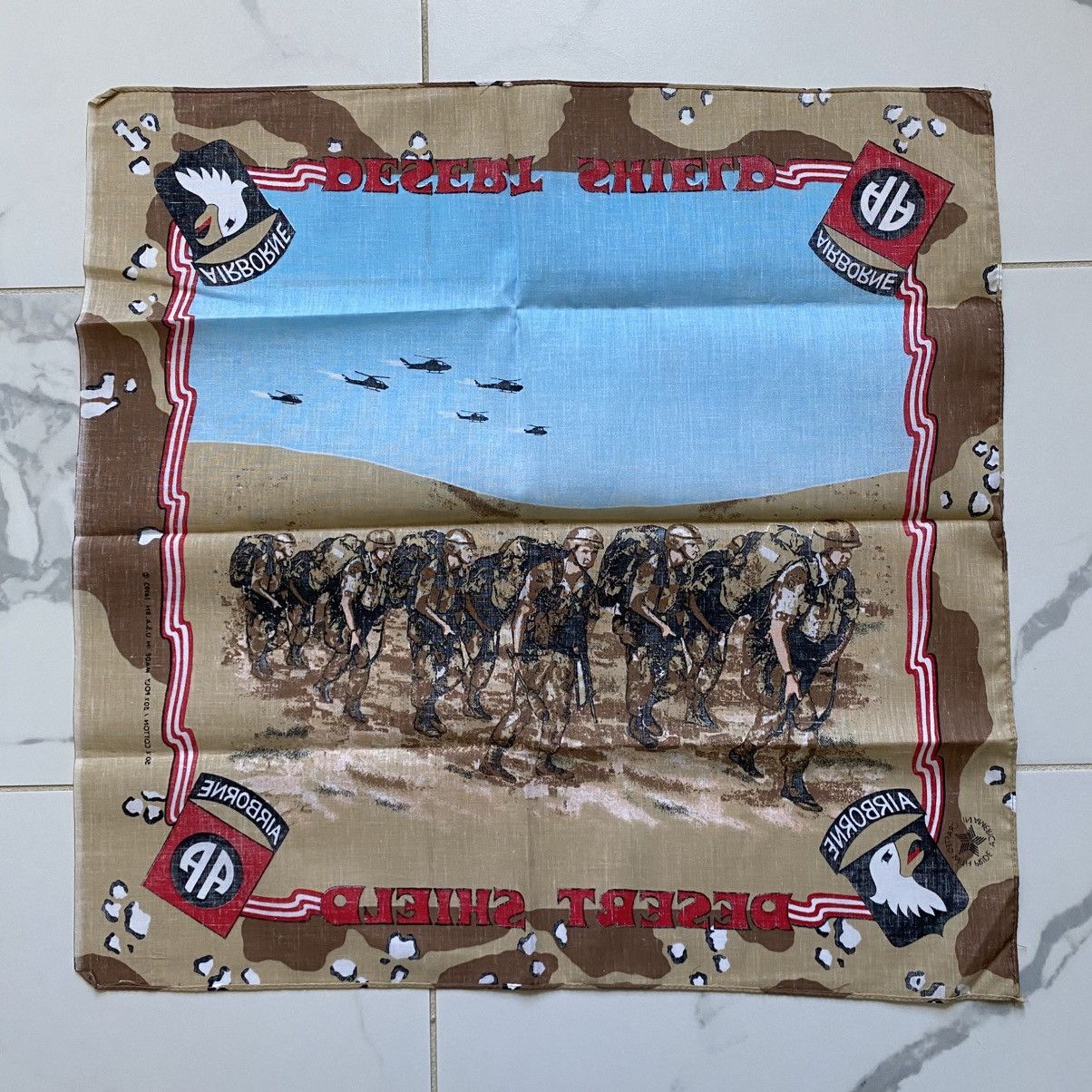 Vintage Vintage 1990s 90s Desert Shield US Military Camo Bandana Size ONE SIZE - 2 Thumbnail