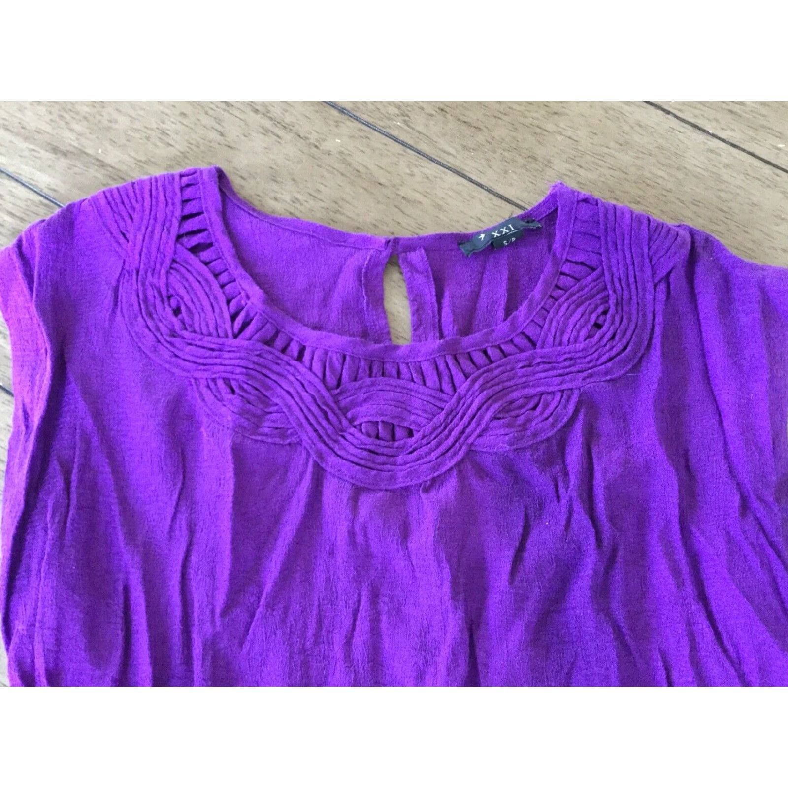 Vintage VINTAGE Forever 21 Womens XXI Purple Tank Blouse Size S/P Casual Sleeveless Knit's Solid 2000s Girls Size S / US 4 / IT 40 - 2 Thumbnail