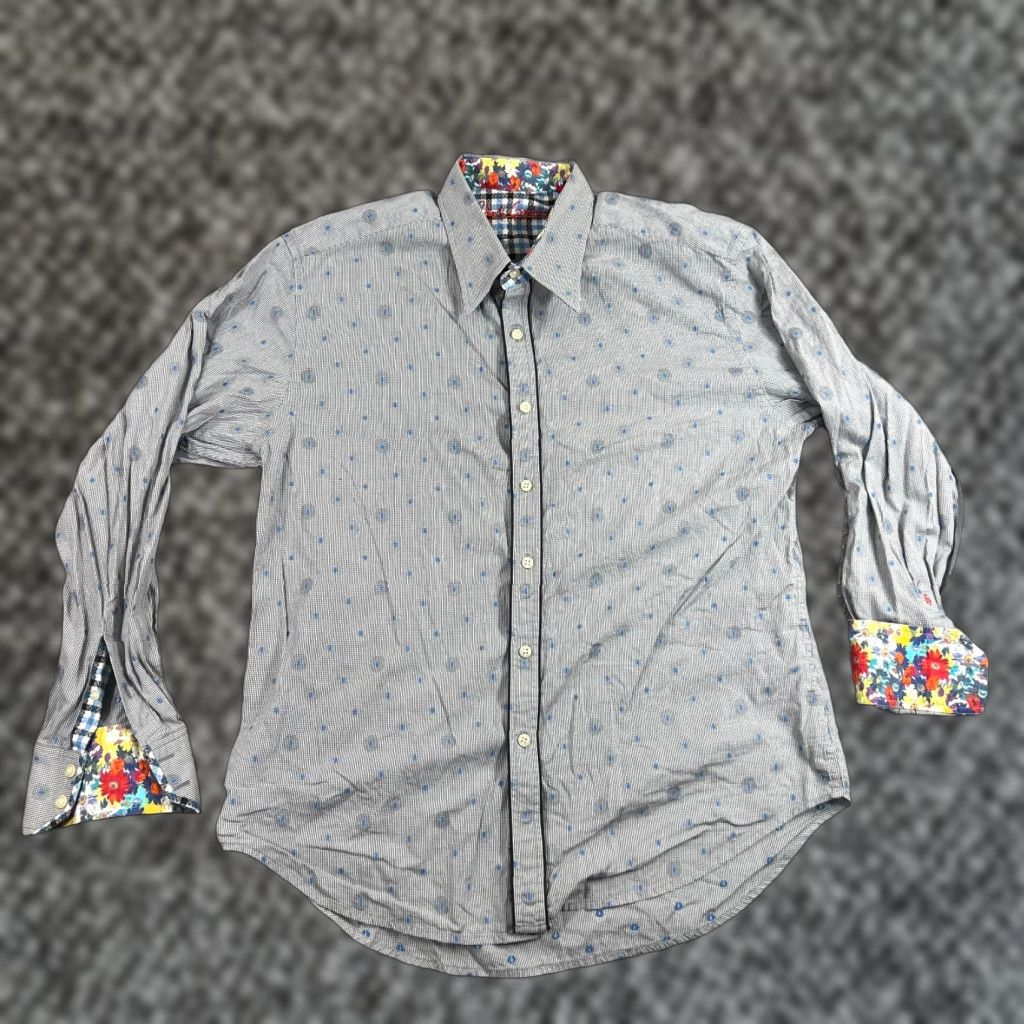 Robert Graham VINTAGE Robert Graham Shirt Men’s XL Blue Floral Long Sleeve Button-Up Casual Party Size US XL / EU 56 / 4 - 1 Thumbnail