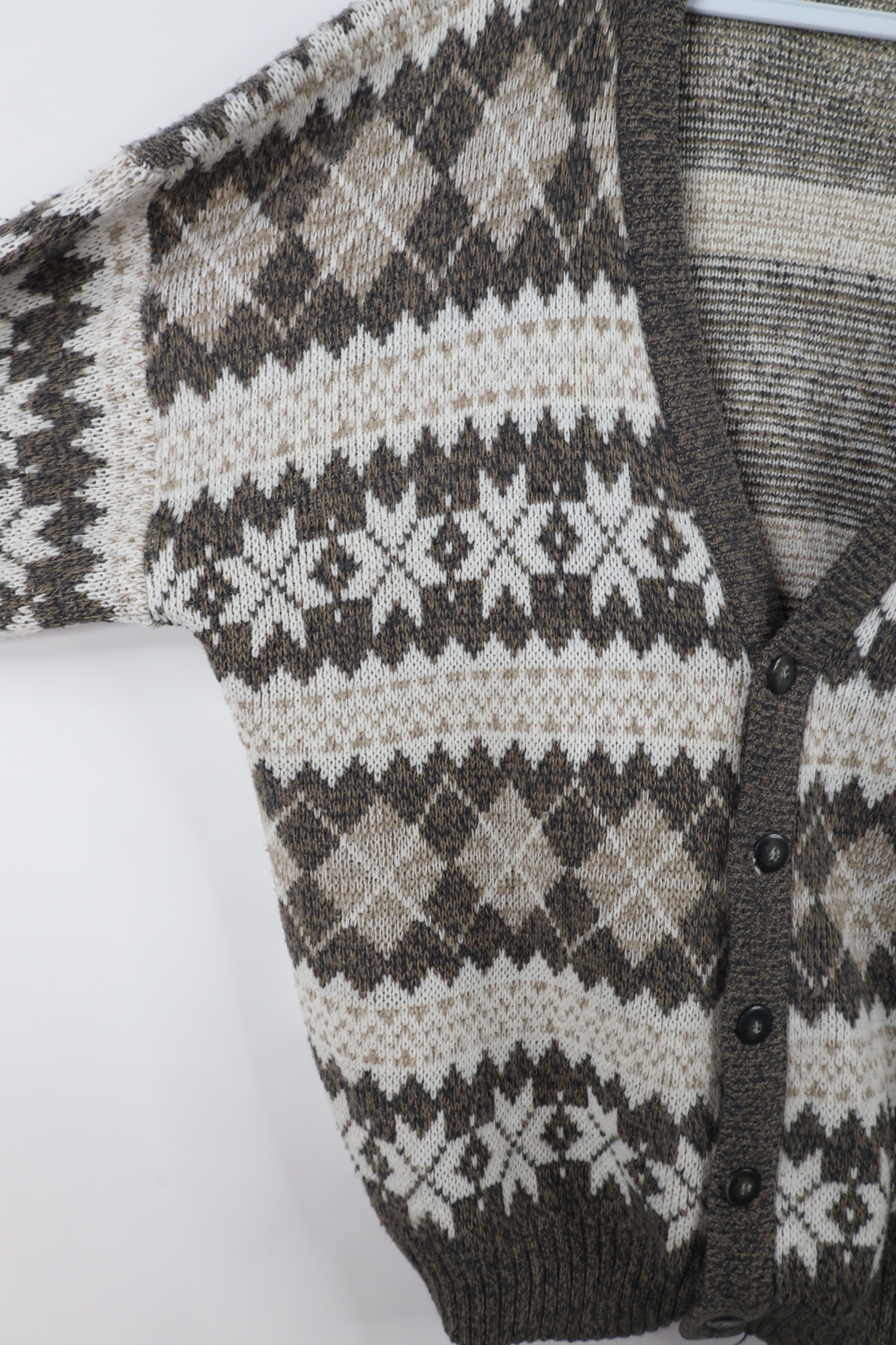 Vintage Vintage 90s Streetwear Fair Isle Knit Cardigan Sweater Size US L / EU 52-54 / 3 - 8 Thumbnail