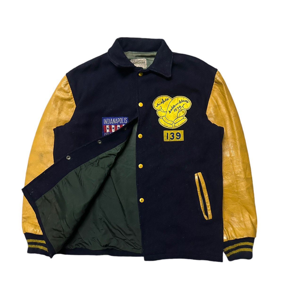 Vintage Vtg Indianapolis golden gloves champion 1974 varsity jacket Size US L / EU 52-54 / 3 - 2 Thumbnail