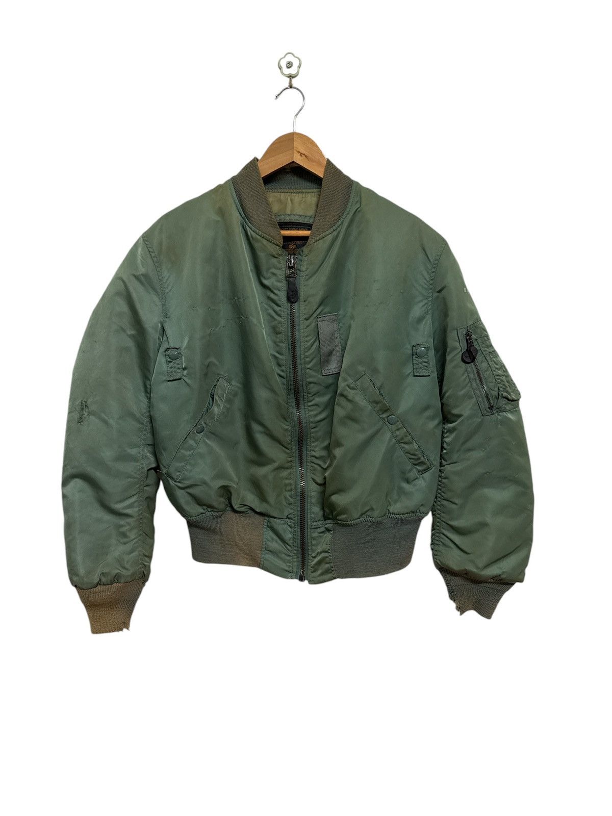 Alpha Industries × Vintage Alpha Industries MA-1 Paint Splatter Design Bomber Jacket Size US M / EU 48-50 / 2 - 1 Thumbnail