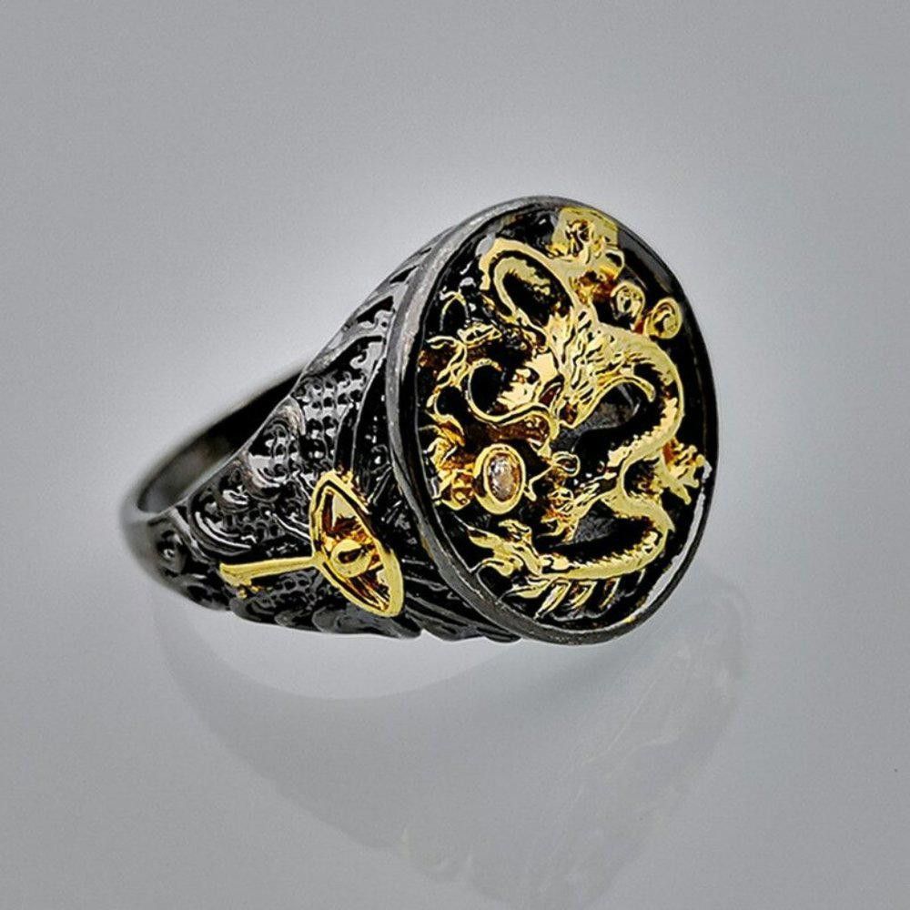 Designer Men's "The Rising Dragon" Capitan Collection Chinese Ring Size ONE SIZE - 9 Thumbnail