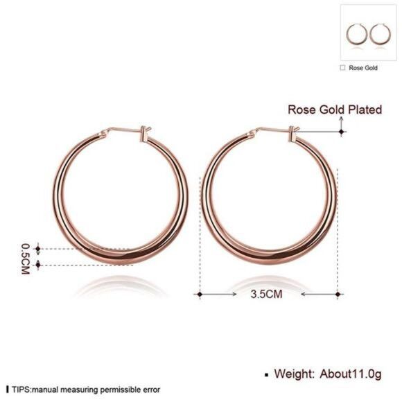 Other 18K Rose Gold Plated Bali Hoop Earrings Latch Back Design Size ONE SIZE - 3 Thumbnail