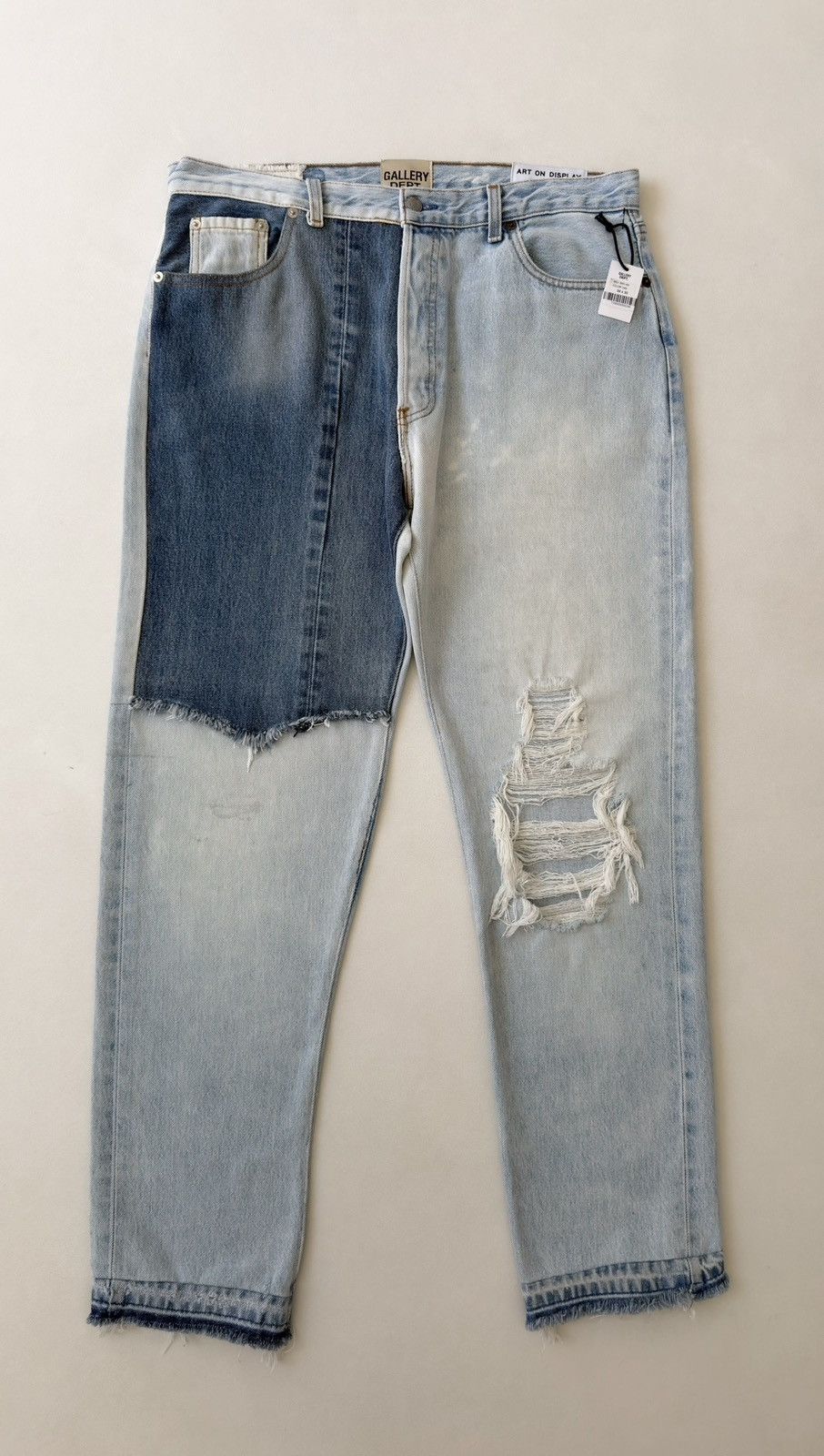 Gallery Dept. Ken 5001 Reworked Washed Blue Jeans Size US 34 / EU 50 - 1 Thumbnail