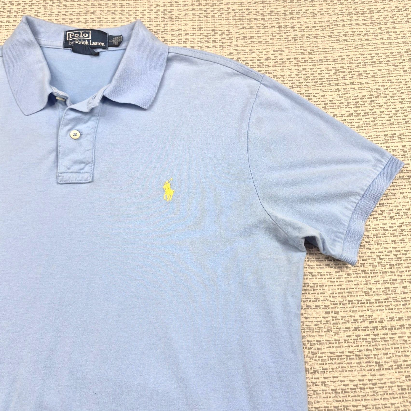 Polo Ralph Lauren Polo Ralph Lauren Polo Shirt Mens Large Blue Custom Fit Pique Cotton Knit Size US L / EU 52-54 / 3 - 2 Thumbnail