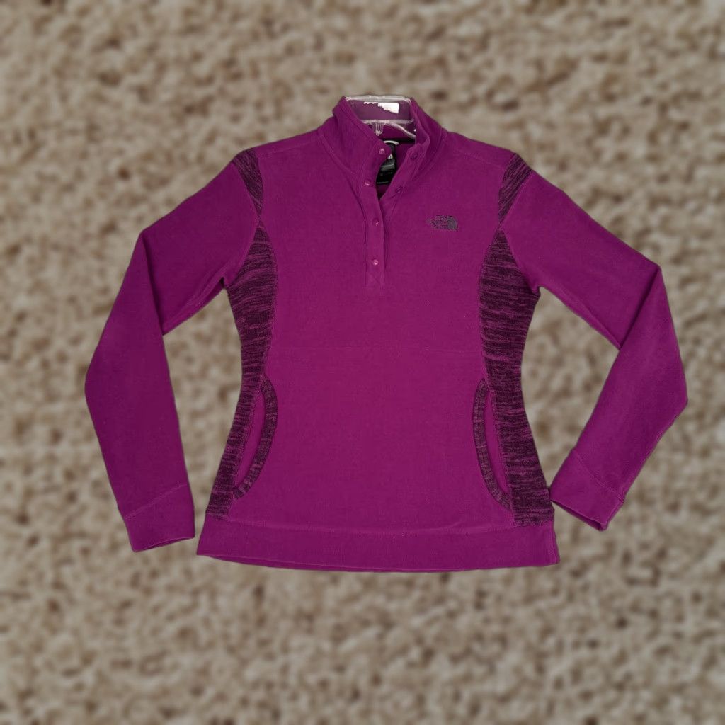 The North Face The North Face Sweater Womens XS Purple Fleece Henley Snap Pockets Mock Neck Raglan Slim Pullover Casual Winter Snow Ski Travel Size XS / US 0-2 / IT 36-38 - 1 Thumbnail