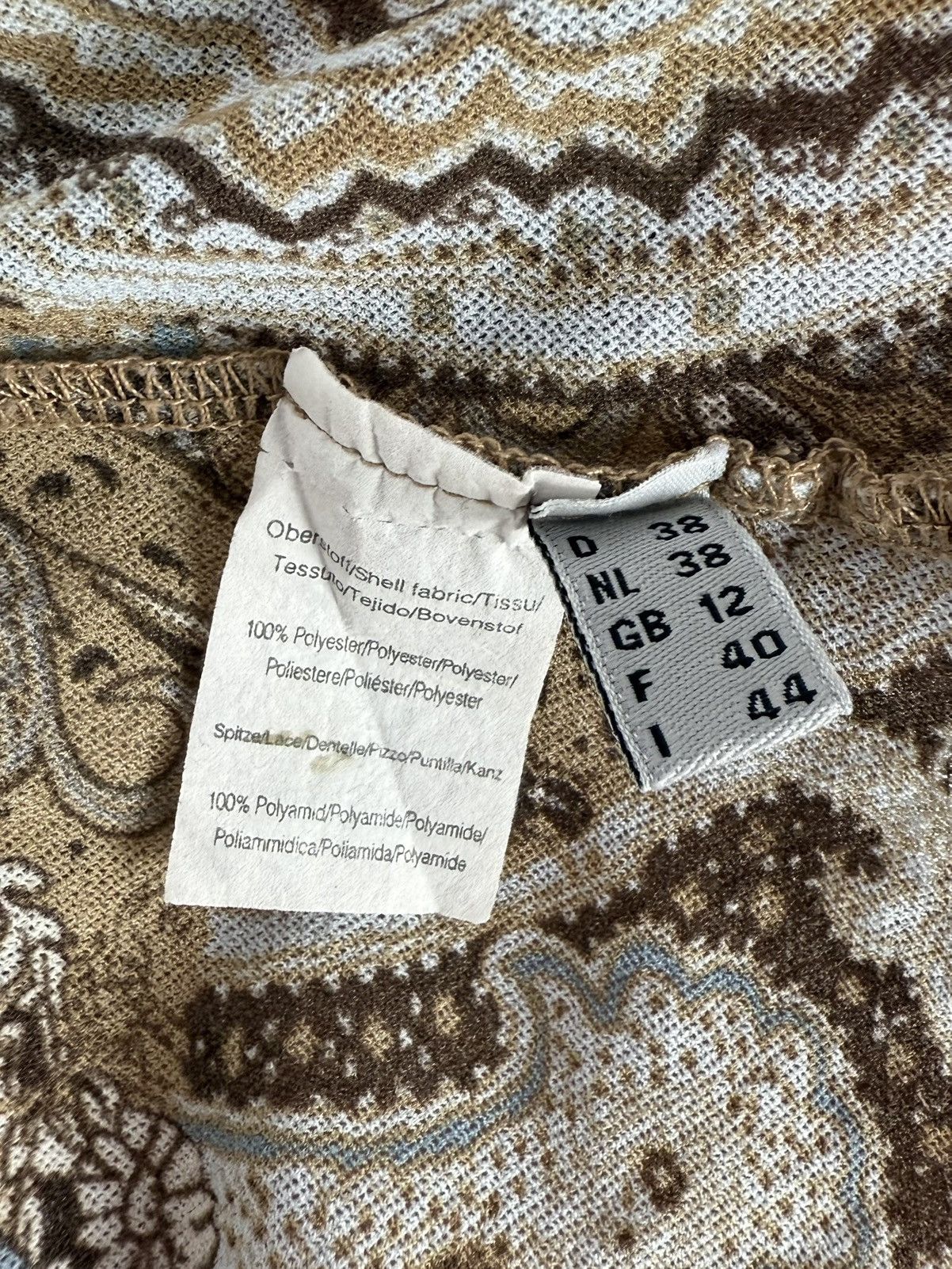 Vintage Y2K Vintage sOliver Boho Printed Mesh Crochet Sleeves Shirt Size M / US 6-8 / IT 42-44 - 8 Thumbnail