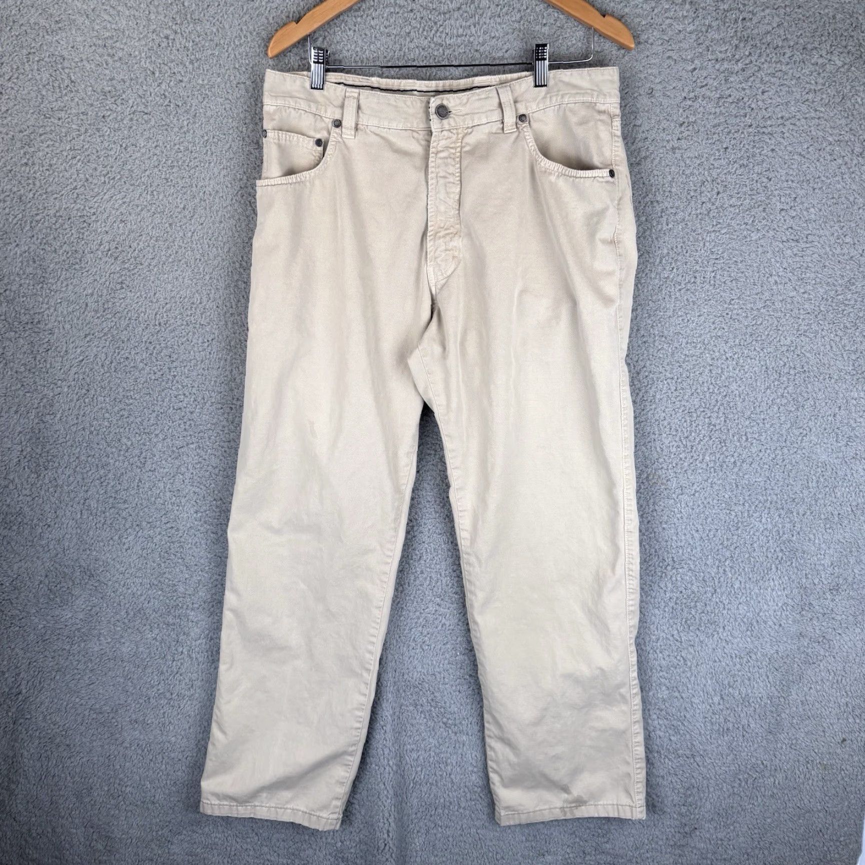 Ermenegildo Zegna Ermenegildo Zegna Jeans Men 34 Beige Denim 5-Pocket Casual Straight Pocket Zipper 30 Inseam Cotton Size US 34 / EU 50 - 2 Thumbnail