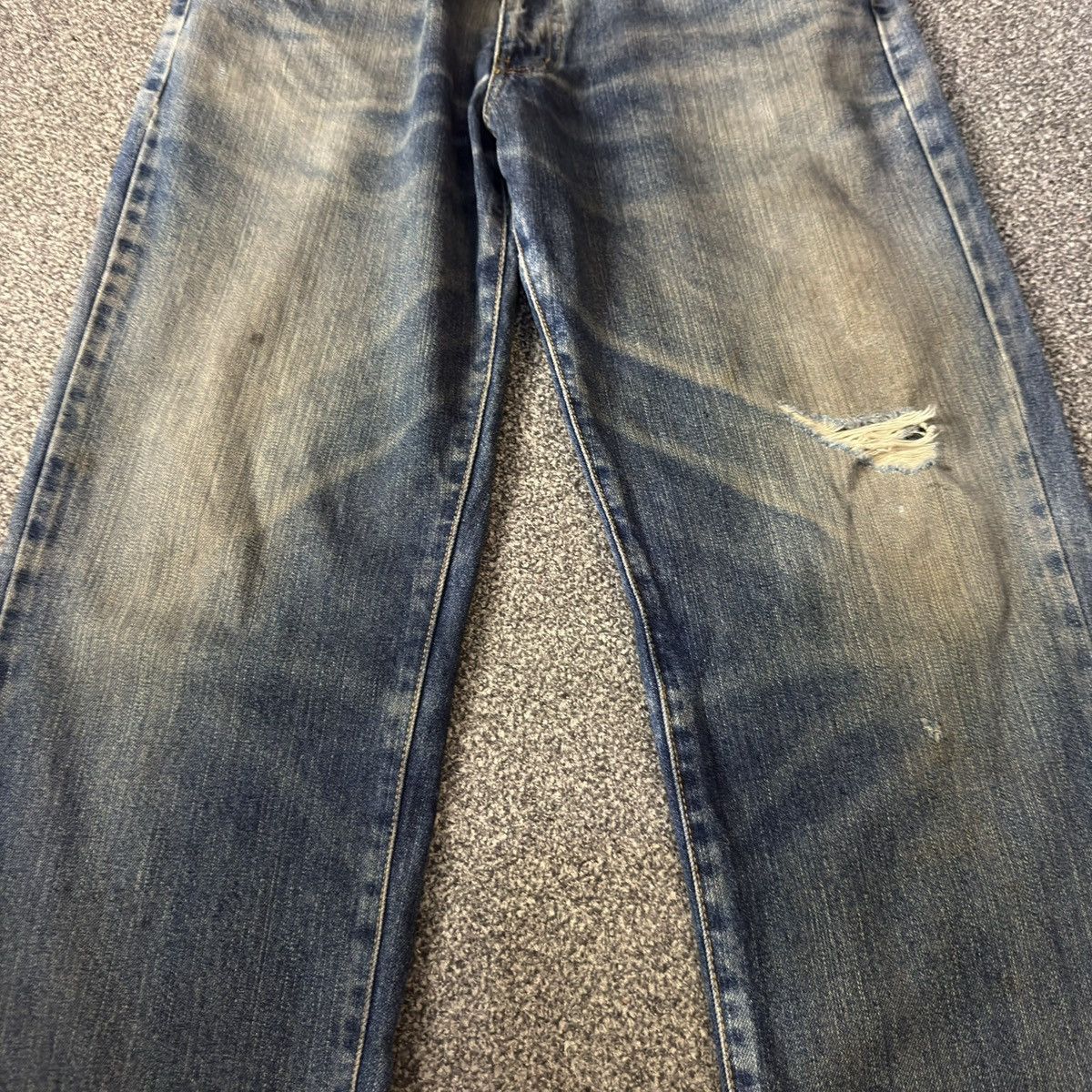 Warehouse Vintage 90s Japanese Denim Warehouse Dirty Destroyed Denim Size US 34 / EU 50 - 4 Thumbnail