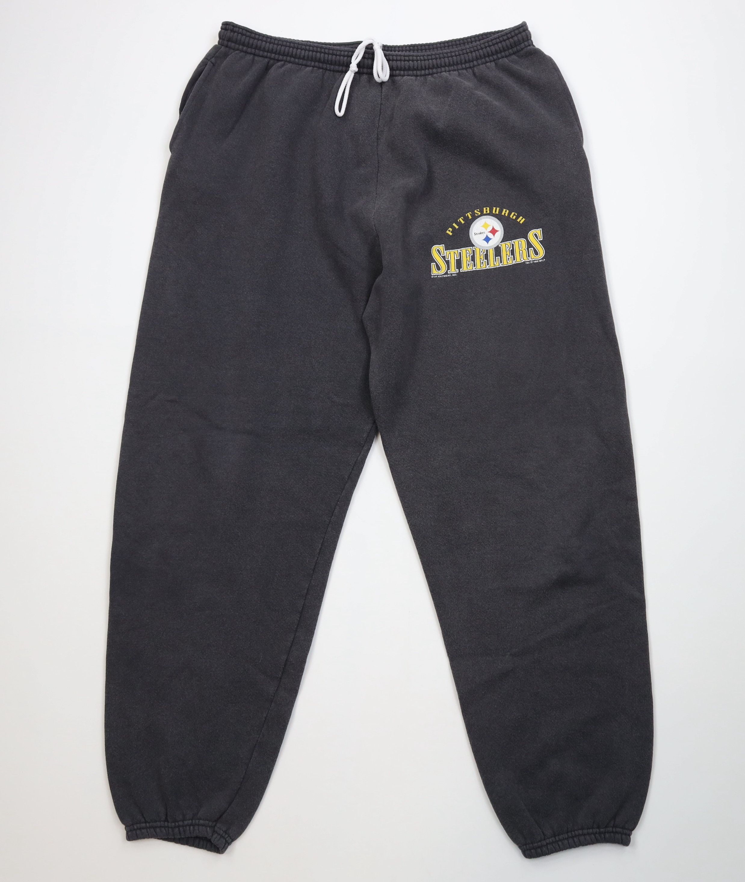 Vintage Vintage 90s Steelers Football Sweatpants Joggers Black Size US 38 / EU 54 - 1 Thumbnail