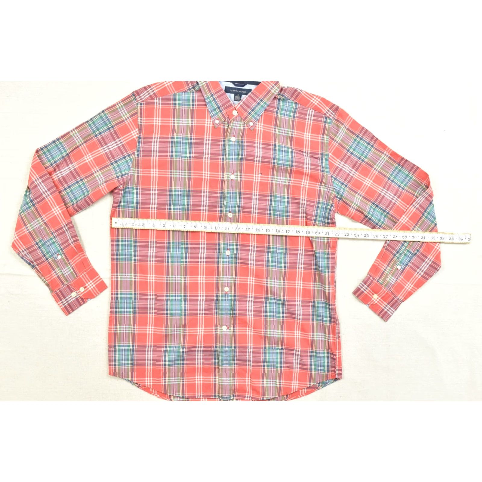 Tommy Hilfiger Tommy Hilfiger Shirt Mens L Red Blue Green Plaid Long Sleeve Button Down Casual Pocket Cotton Woven Buttons Multicolor Tommy Jeans Style Size US L / EU 52-54 / 3 - 3 Thumbnail