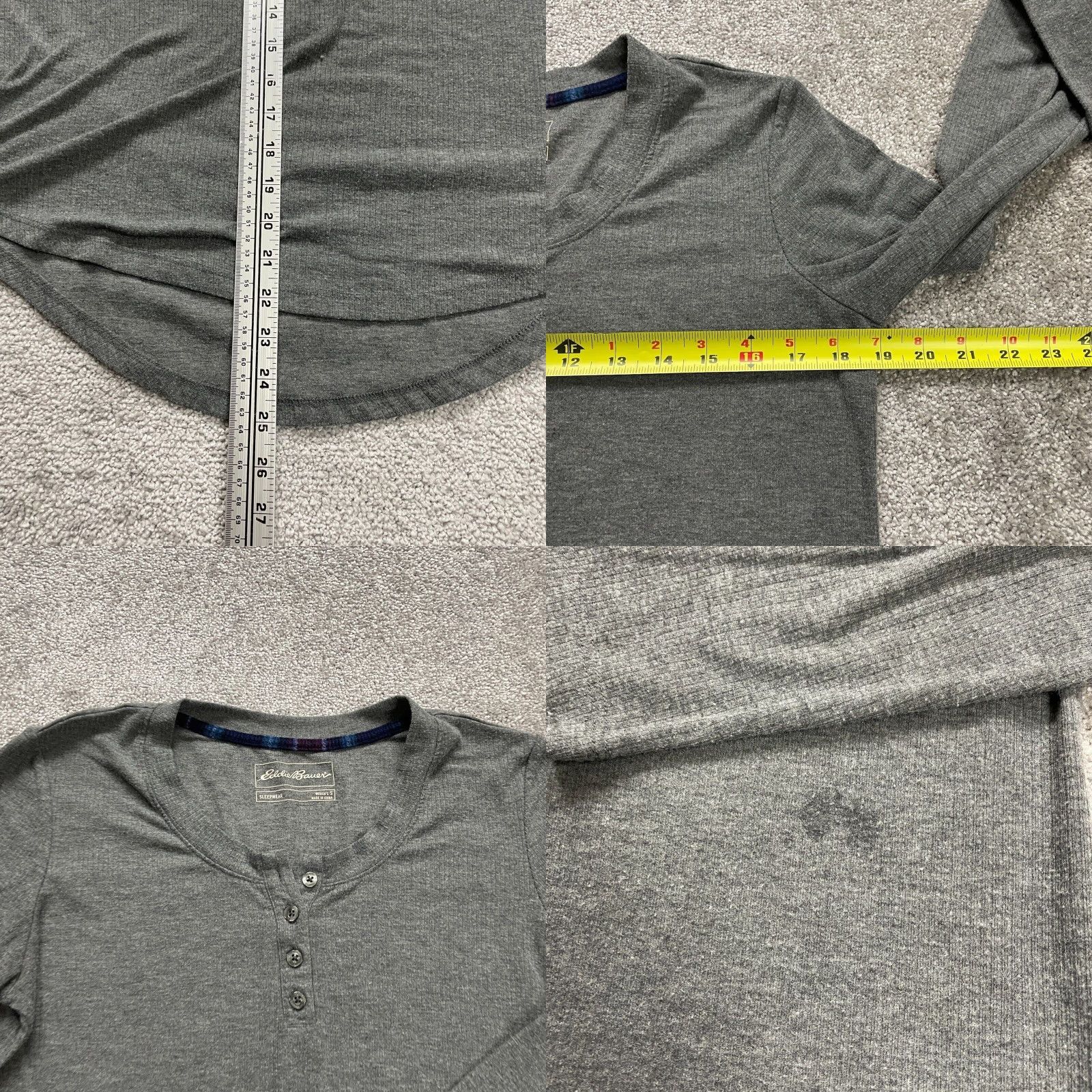 Eddie Bauer Eddie Bauer Henley Sleepwear Shirt Womens Small Gray Button Long Sleeve Stretch Size S / US 4 / IT 40 - 8 Thumbnail