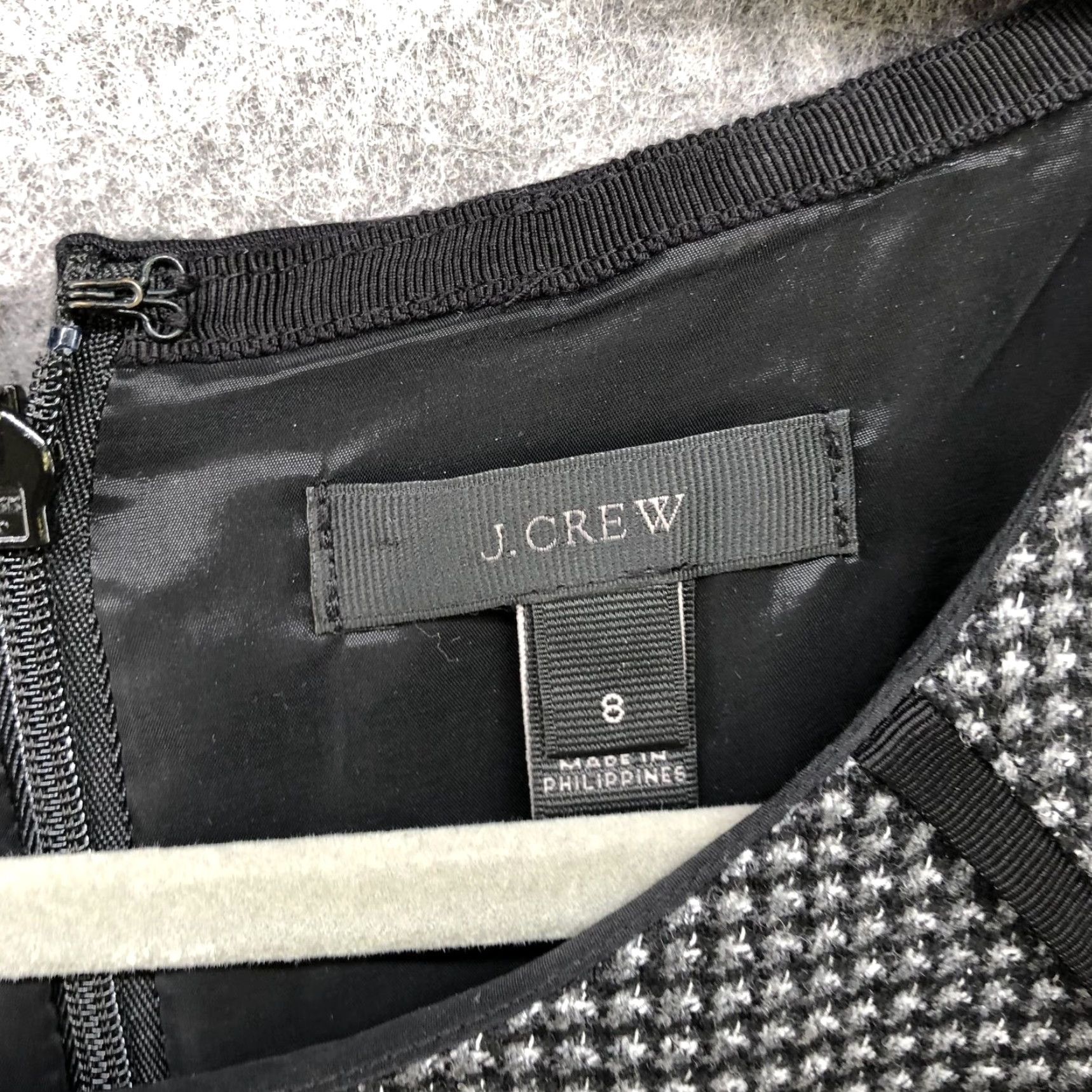 J.Crew J.CREW Wool Blend Dress Gray Plaid A-Line Short Sleeve Knee Length Size 8 Womens Career Formal Business Vintage No (if not vintage) Size 30" / US 8 / IT 44 - 5 Thumbnail