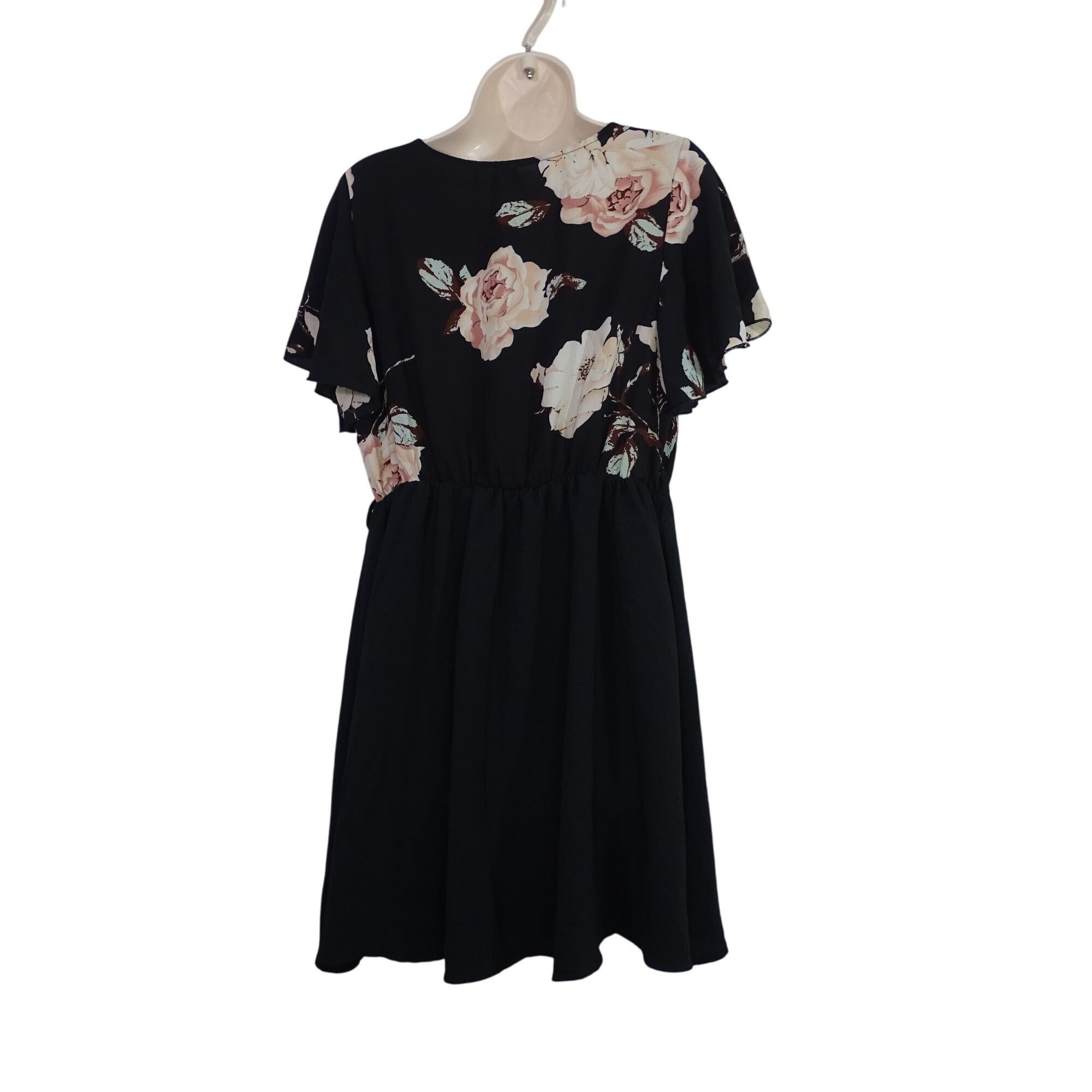 Other Emery Rose Black Floral Surplice Dress Women Size 0XL 12 Size XL / US 12-14 / IT 48-50 - 5 Thumbnail