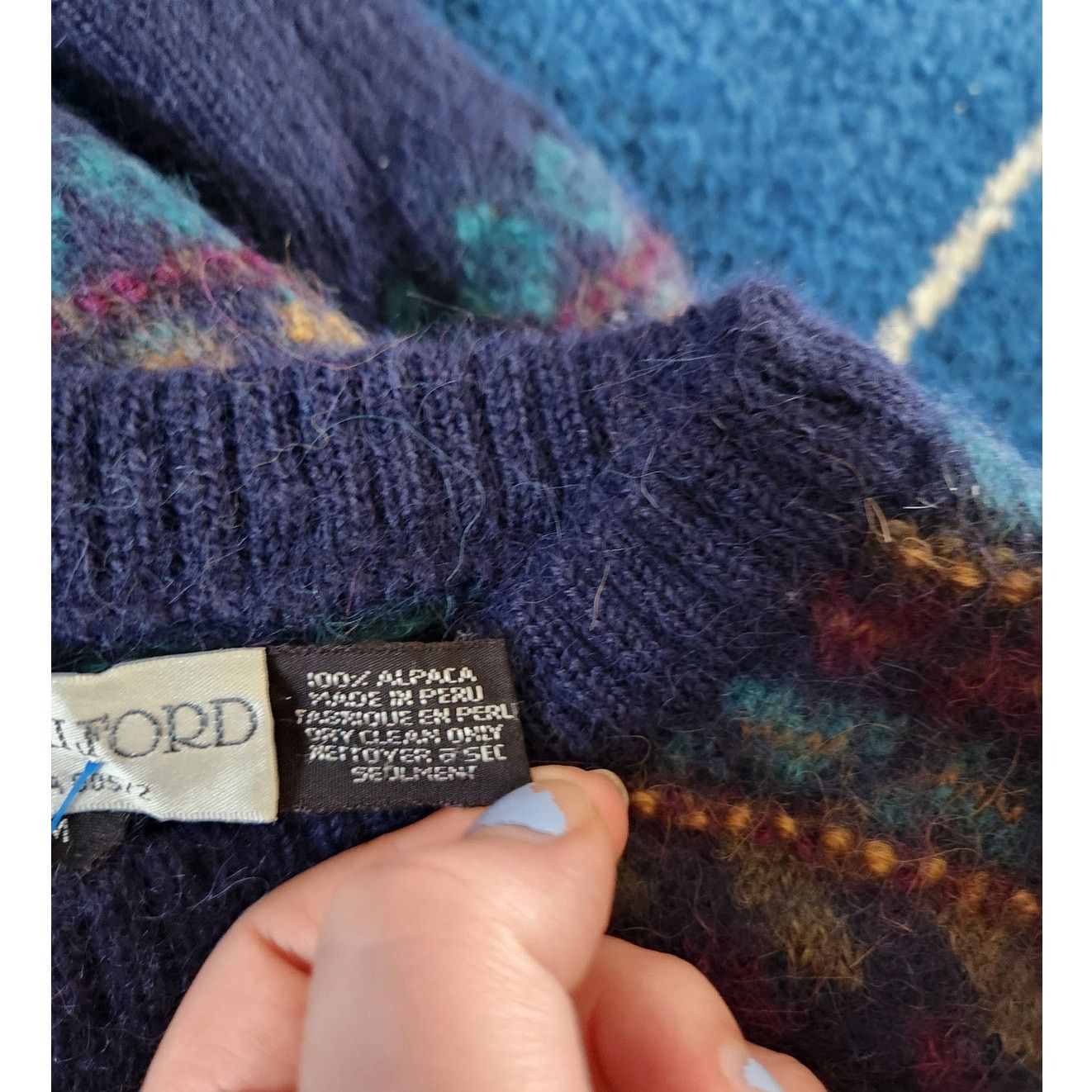J.P. Tilford J.P Tilford 100% Alpaca Unisex Multicolor Sweater-Medium Size US M / EU 48-50 / 2 - 5 Thumbnail