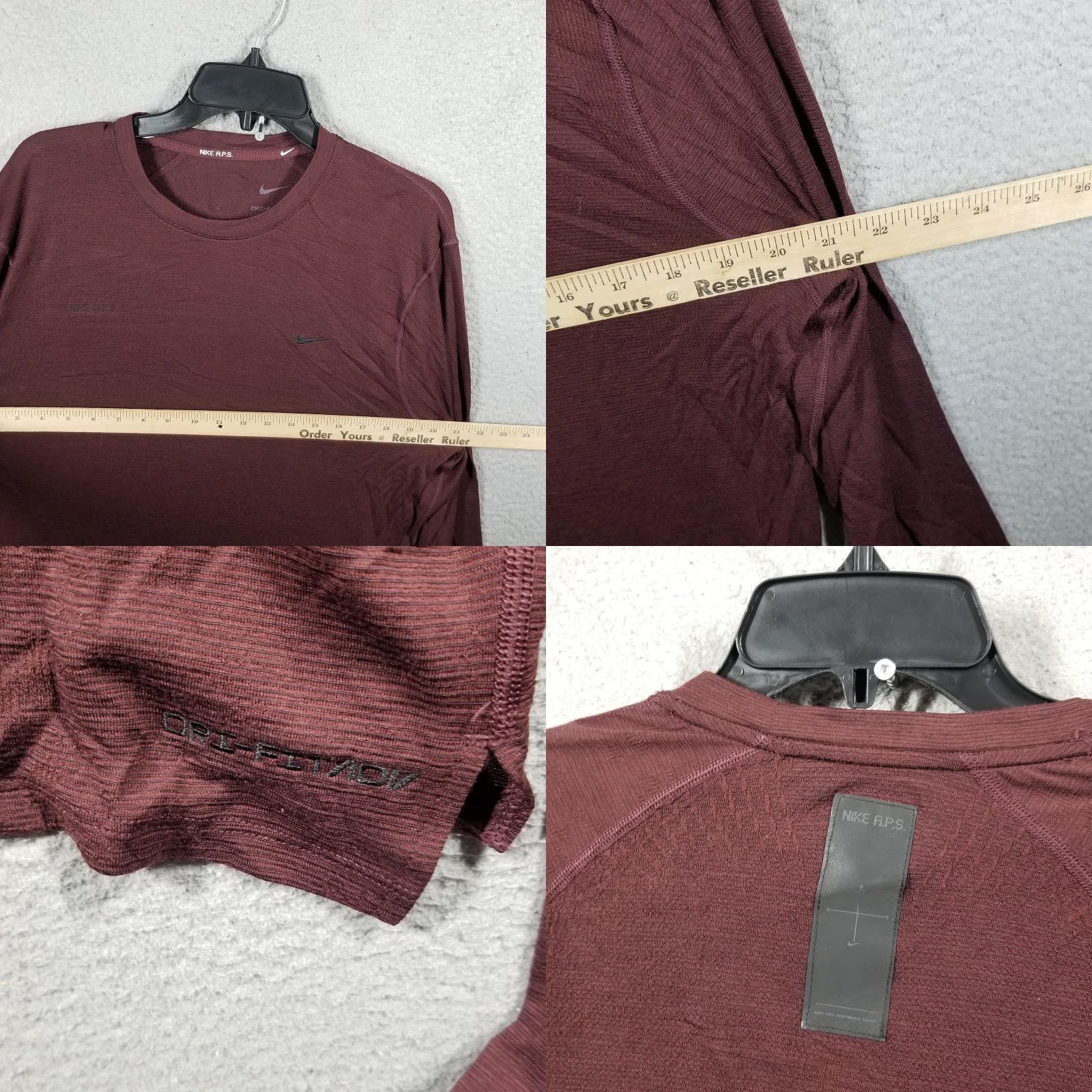 Nike Nike Dri-FIT ADV Long Sleeve Shirt Mens Medium Maroon FZ0991-652 Nike Shirt Size US M / EU 48-50 / 2 - 8 Thumbnail
