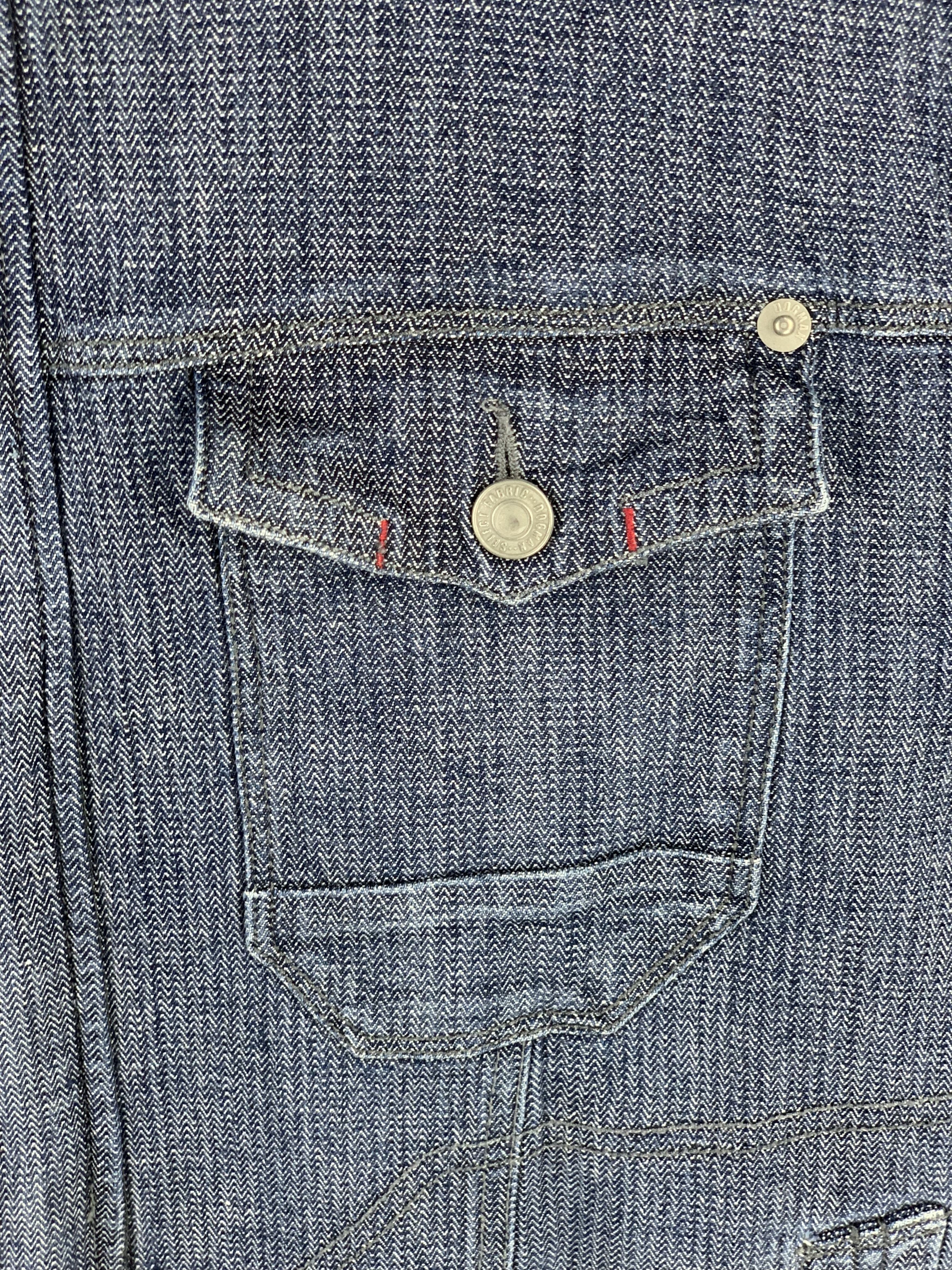 Japanese Brand Vintage Dogman Strech 3D Denim Workers Jacket J1541 Size US L / EU 52-54 / 3 - 10 Thumbnail