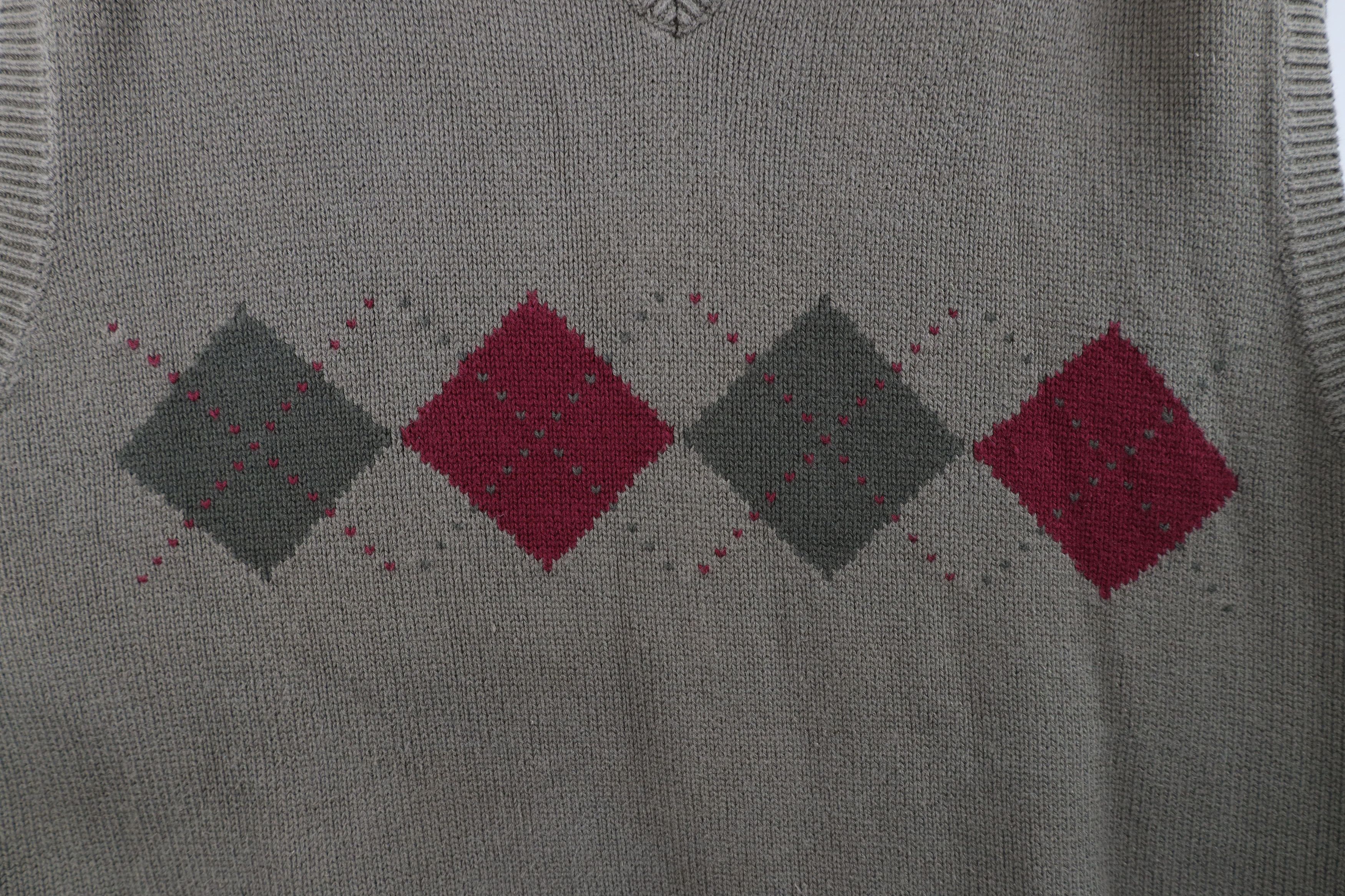 Eddie Bauer Vintage 90s Eddie Bauer Diamond Sweater Vest Cotton Japan Size US XL / EU 56 / 4 - 4 Thumbnail