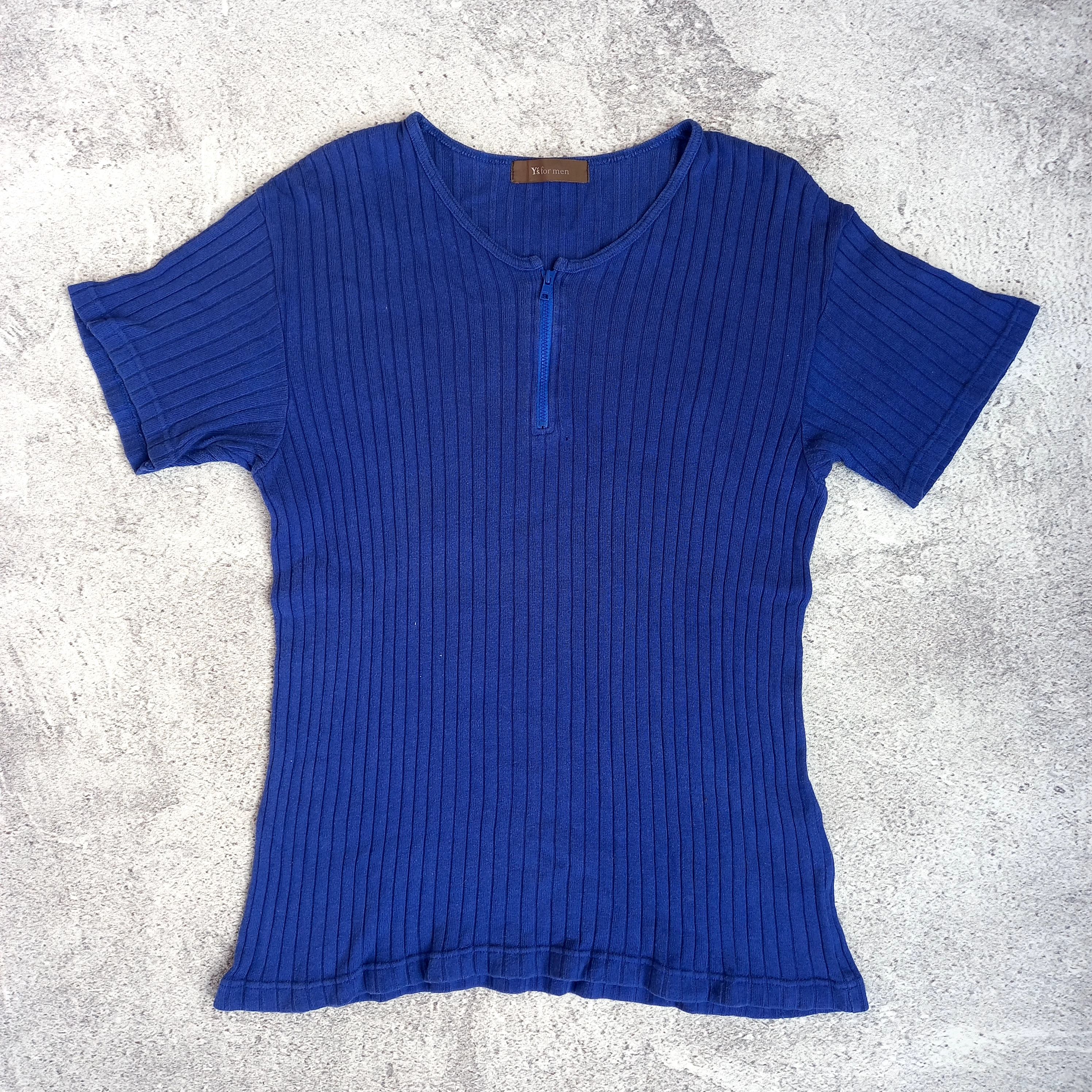 Y's for Men Yohji Yamamoto Y's For Men Short Sleeve Knitwear Half Zipper Size US S / EU 44-46 / 1 - 1 Thumbnail
