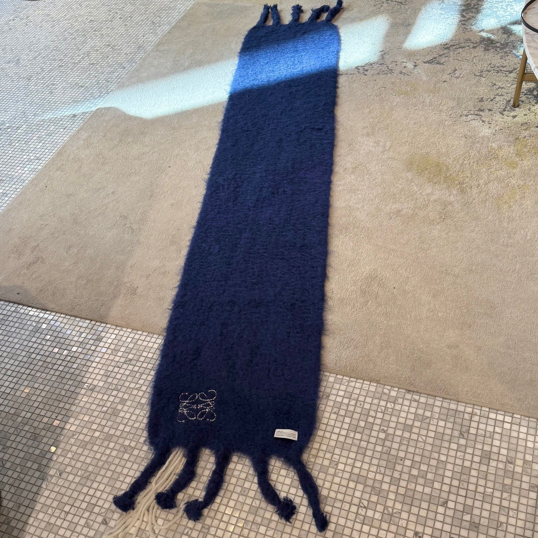 Loewe LOEWE Blue Mohair Embroidered Anagram Oversized Scarf Size ONE SIZE - 9 Thumbnail