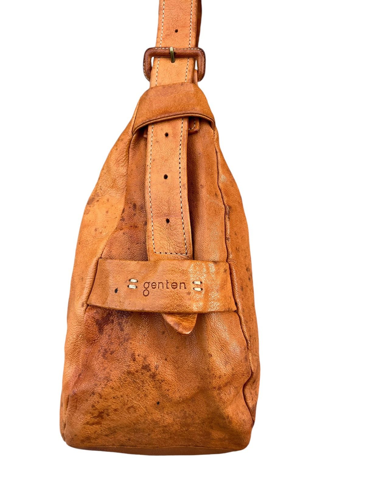 Leather Genten Japan Fade Patina Leather Bag Banana Size ONE SIZE - 11 Thumbnail
