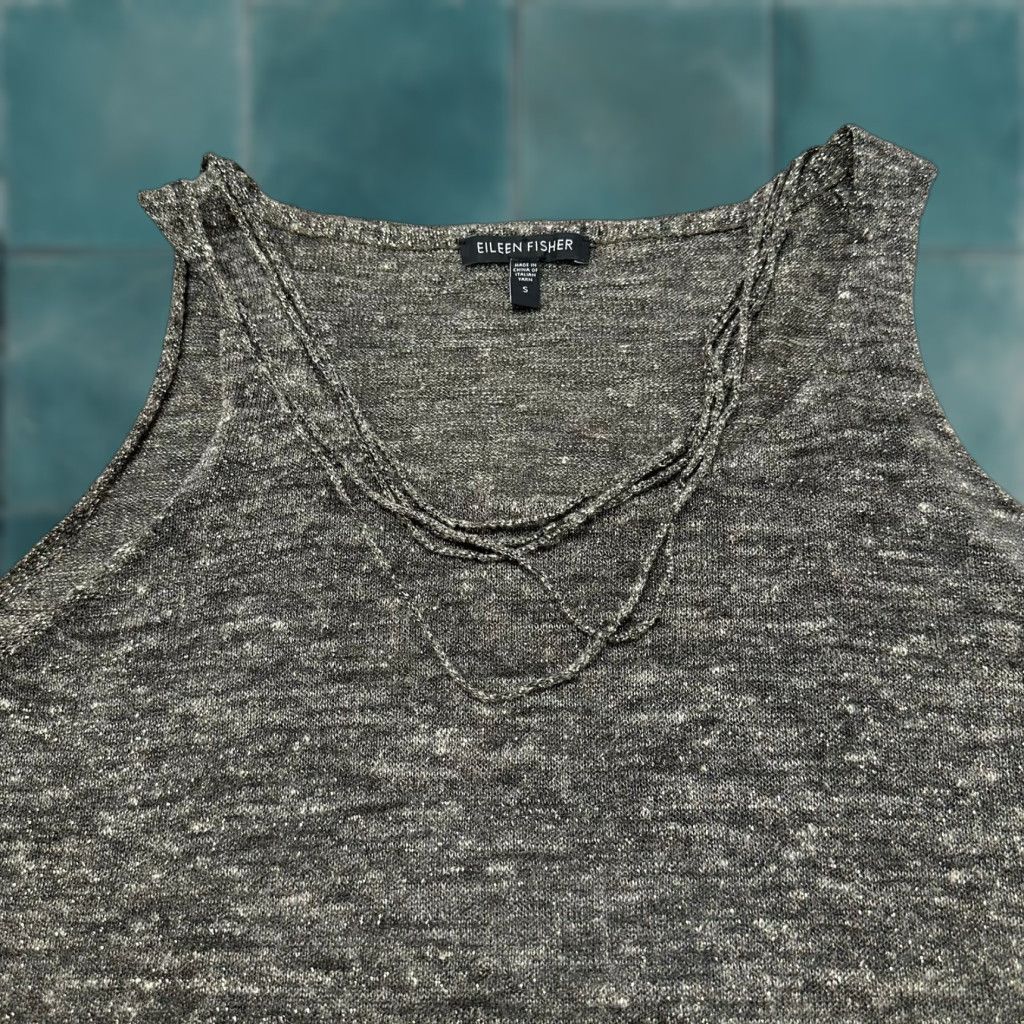 Eileen Fisher Eileen Fisher Tank Top Womens S Metallic Gold Shimmer Linen Blend Summer Jazzy Size S / US 4 / IT 40 - 1 Thumbnail