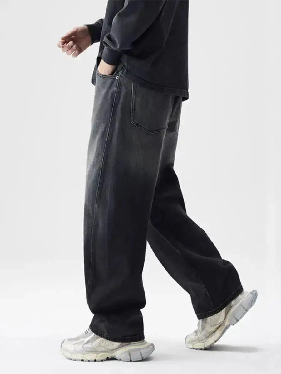 Japanese Brand High Street Tie Flower Black Gradient Straight Jeans Size US 30 / EU 46 - 2 Thumbnail