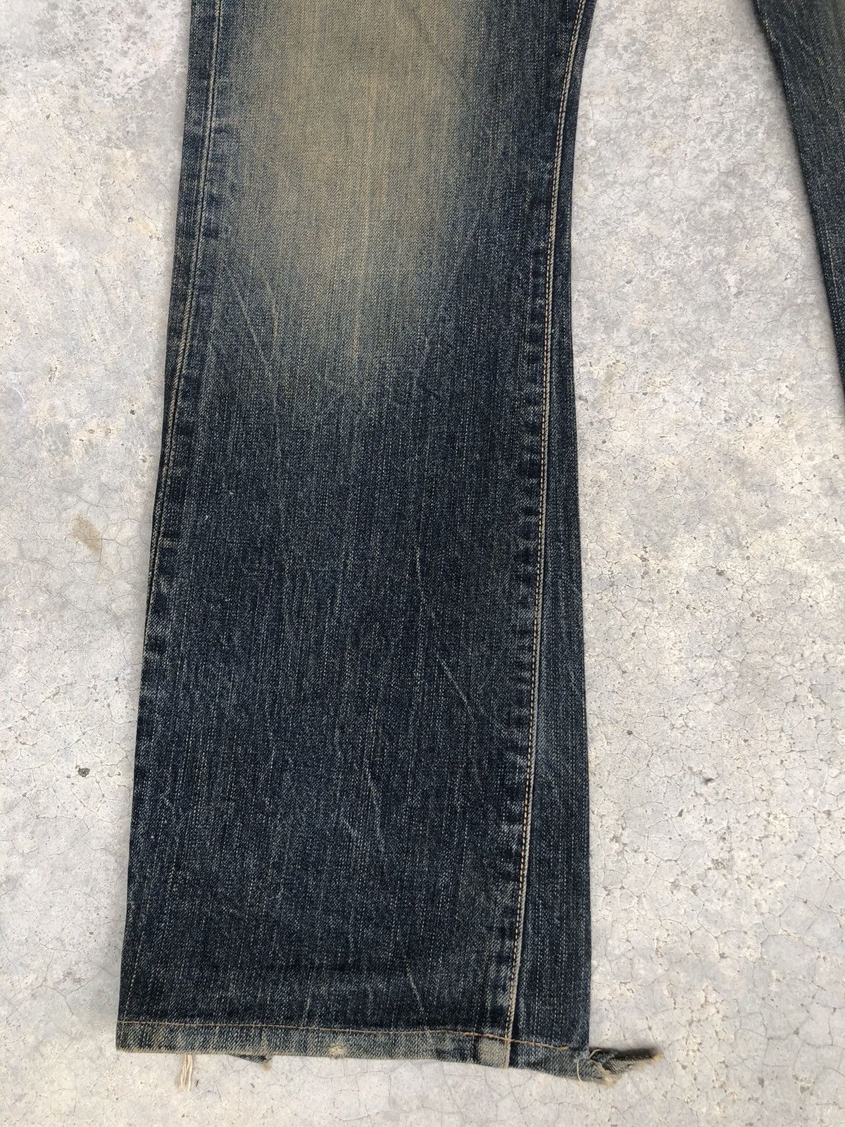 If Six Was Nine Japanese Edwin 505s Flared Jeans Mudwash Distressed Denim Size US 32 / EU 48 - 6 Thumbnail