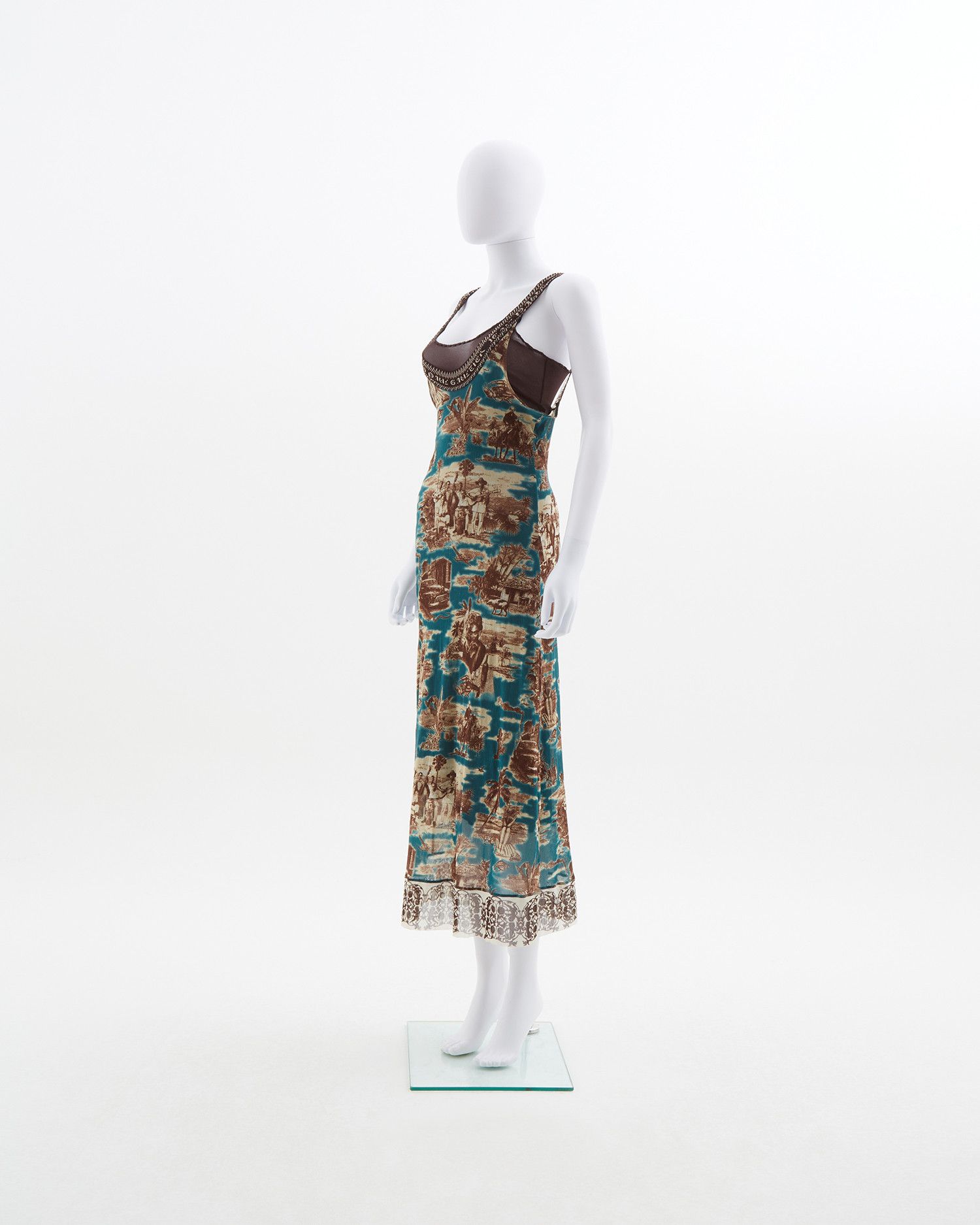 Jean Paul Gaultier Jean Paul Gaultier S/S 1998 Cuba print mesh maxi dress Size S / US 4 / IT 40 - 2 Thumbnail
