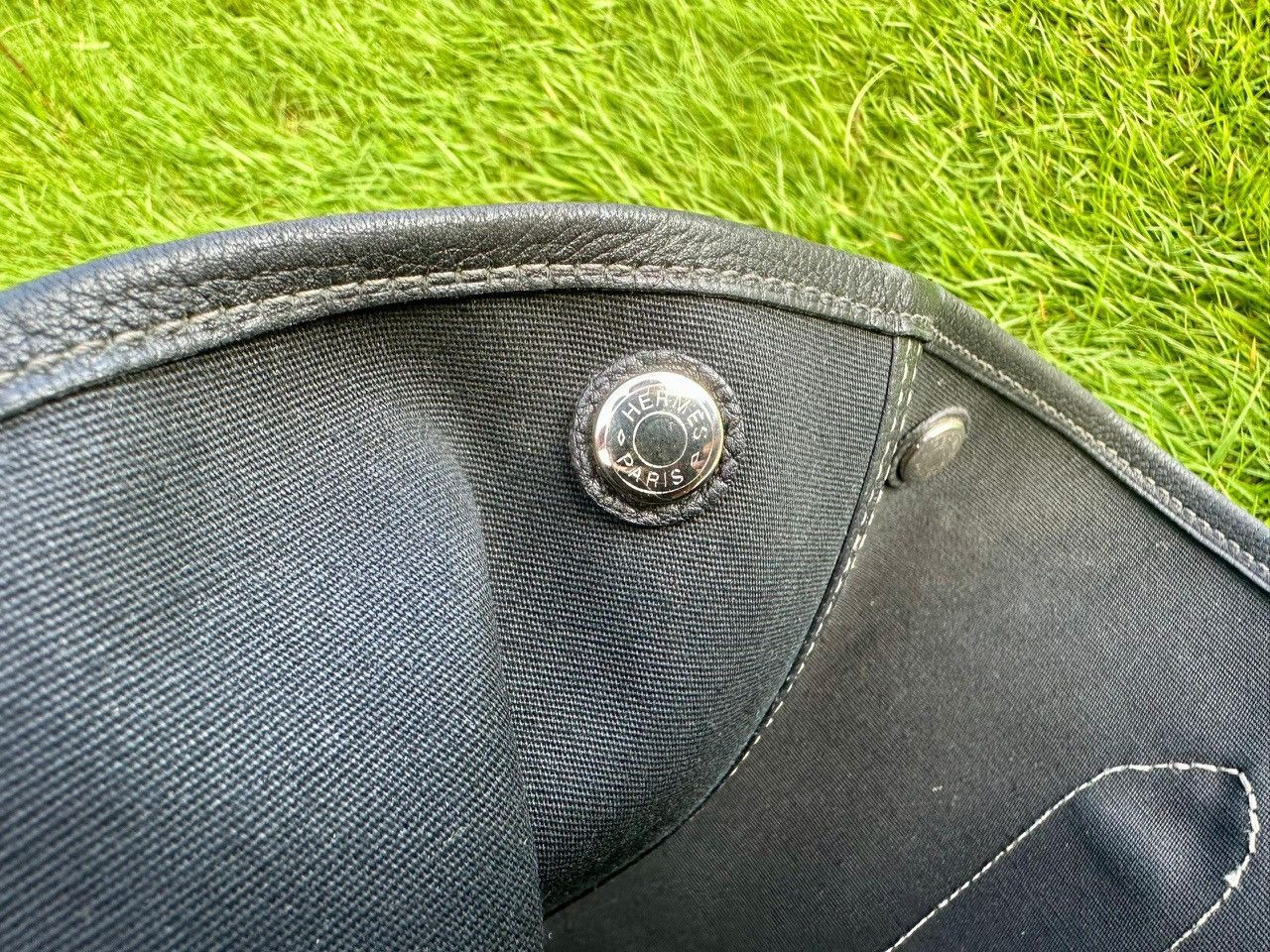 Hermes Authentic Hermes Garden File MM Black Toile Officier Leather Size ONE SIZE - 9 Thumbnail
