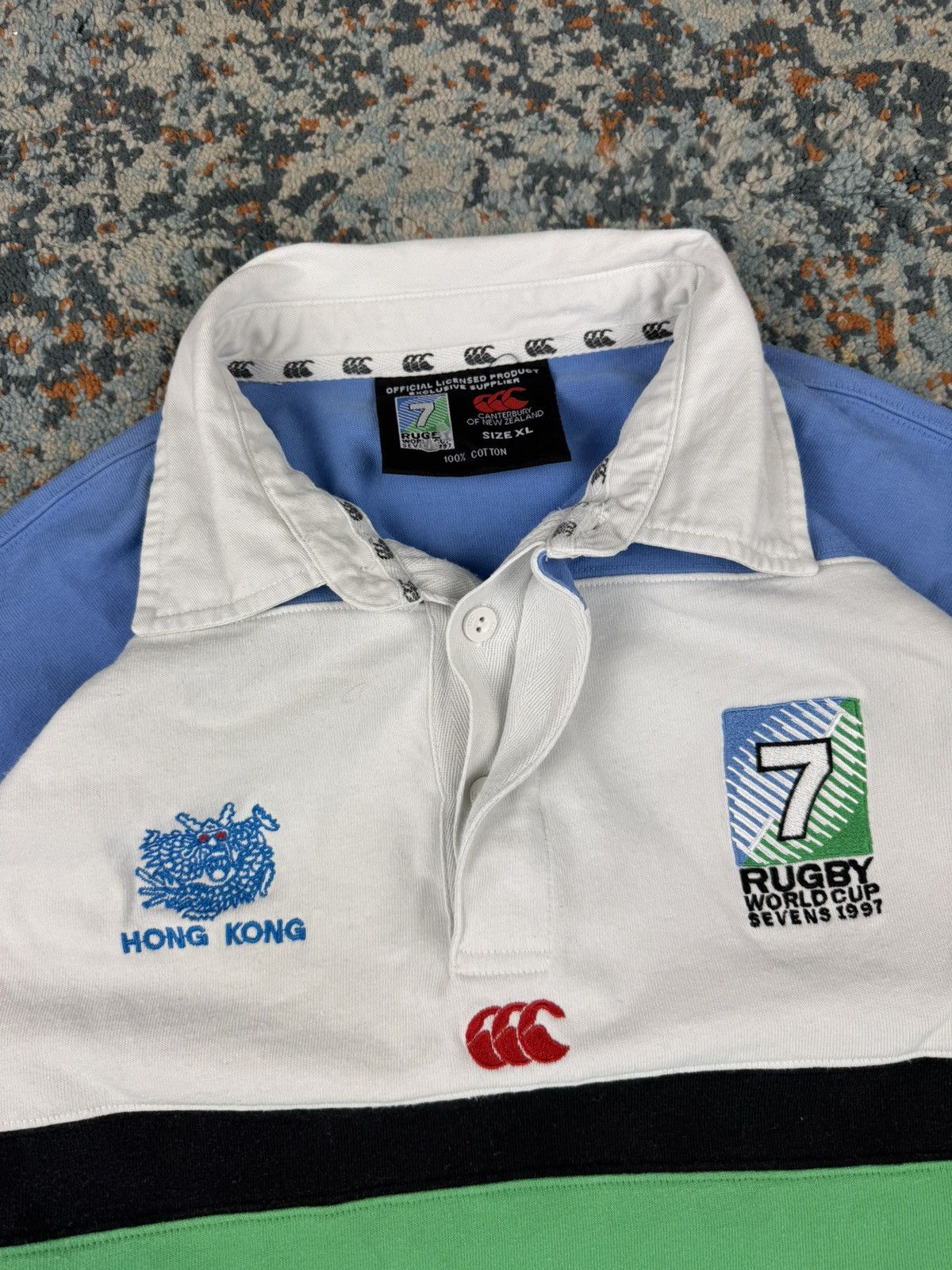 Canterbury of New Zealand Rare Vintage 1997 Rugby World Cup hong kong rugby jersey tee Size US XL / EU 56 / 4 - 6 Thumbnail