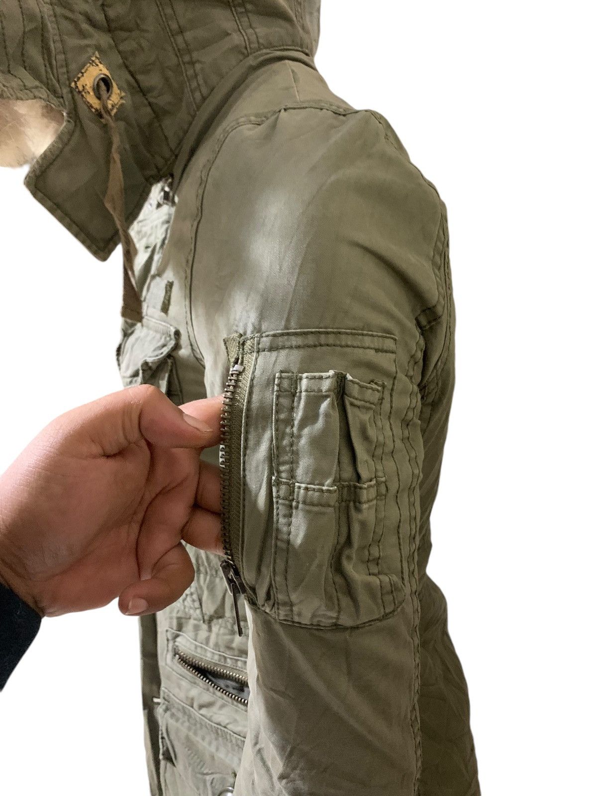If Six Was Nine OG Moussy raccoon fur cargo military jacket GOA style Size US M / EU 48-50 / 2 - 6 Thumbnail