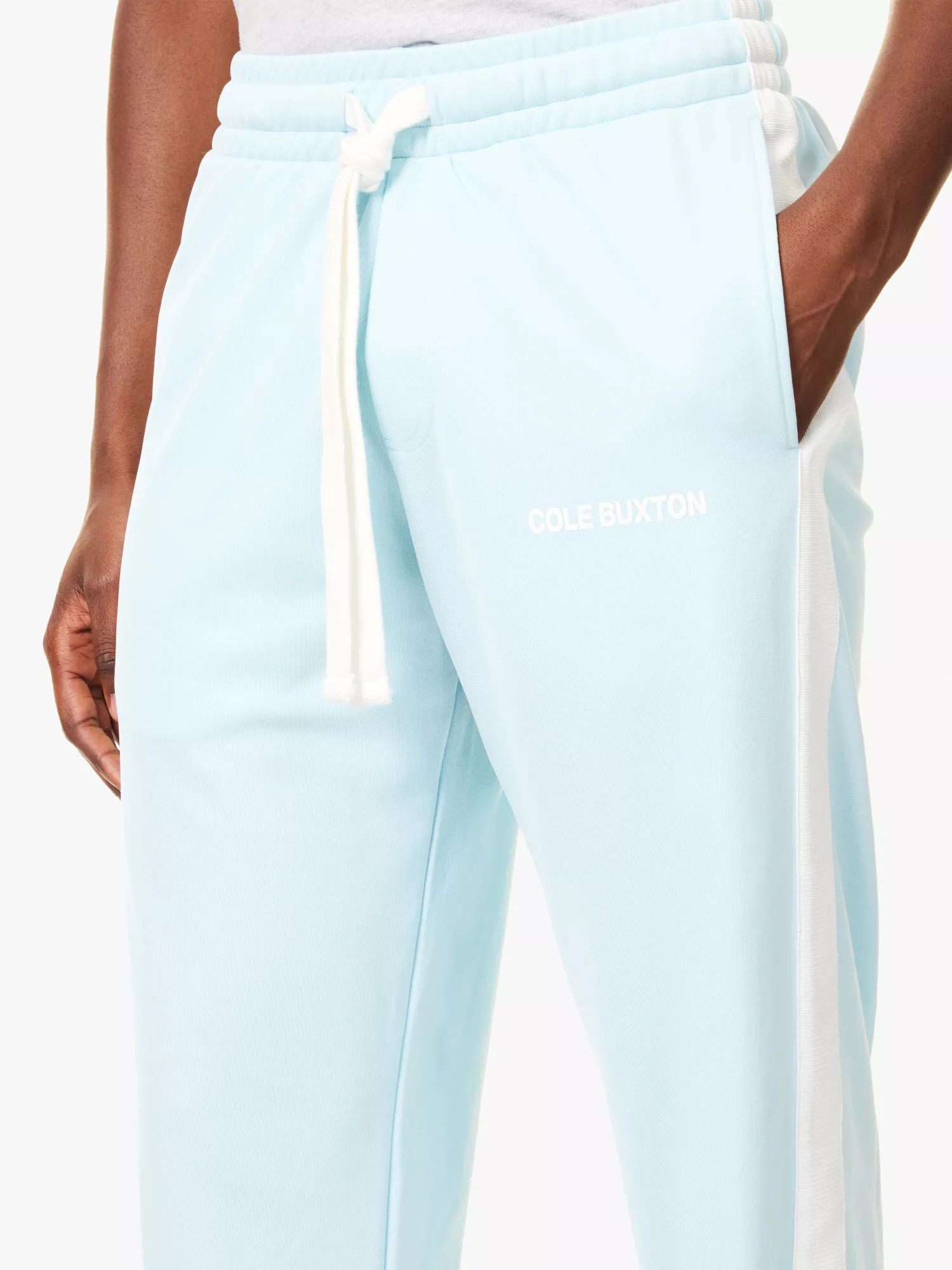 Cole Buxton Light Blue Tape Logo Track Pants Size US 30 / EU 46 - 3 Thumbnail