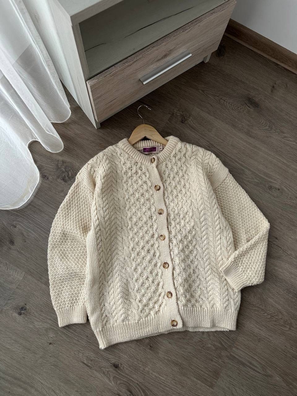 Vintage Vintage Cable Knit Beige Highland Scottish Wool Sweater Size M / US 6-8 / IT 42-44 - 2 Thumbnail