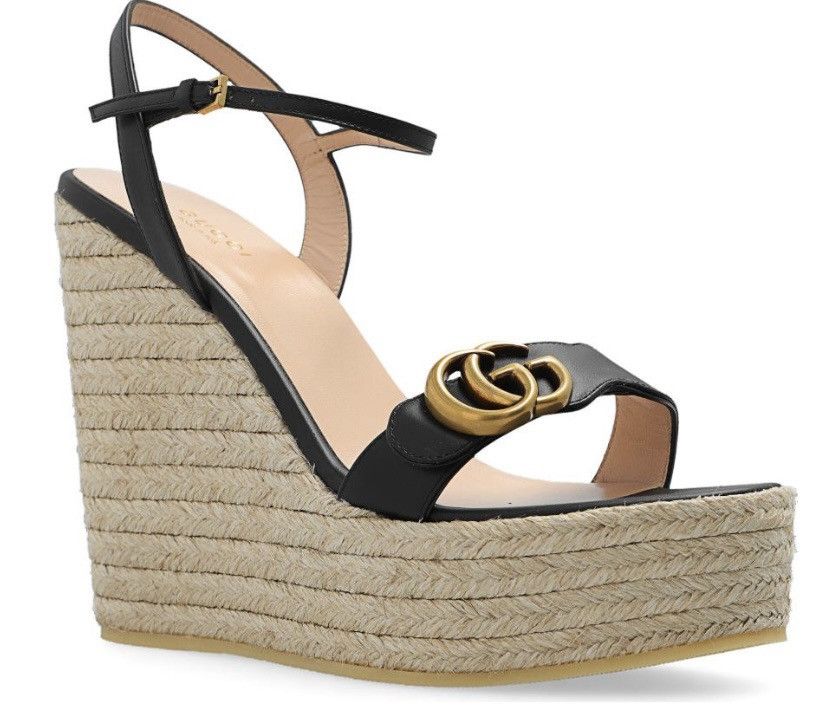 Gucci Gucci Aitana Logo Espadrille Platform Sandal Size US 4.5 / IT 34.5 - 1 Thumbnail