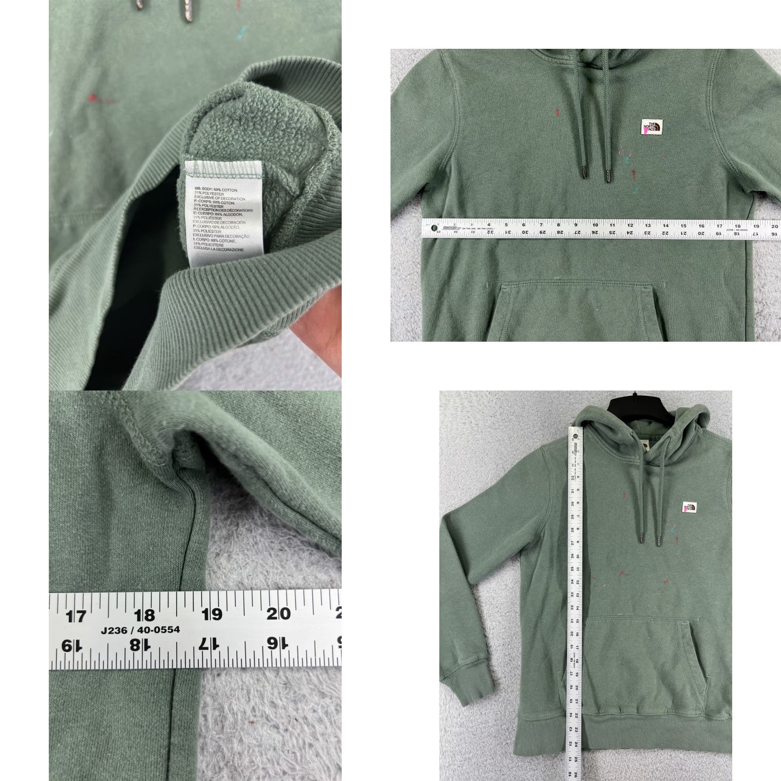 The North Face VINTAGE The North Face Hoodie Womens S Green Logo Pocket Crew Neck Pullover Sweatshirt 34 in Chest Mens/ Womens Size S / US 4 / IT 40 - 8 Thumbnail