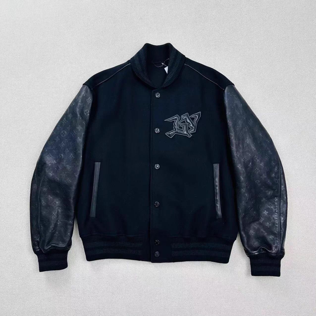 Louis Vuitton LV Monogram leather sleeves baseball jacket 50 like new Size US M / EU 48-50 / 2 - 1 Thumbnail