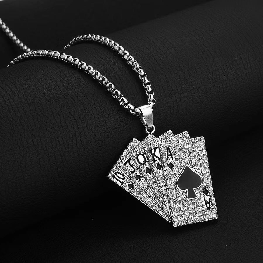 Jewelry Black Trendy Playing Card Necklace Size ONE SIZE - 1 Thumbnail