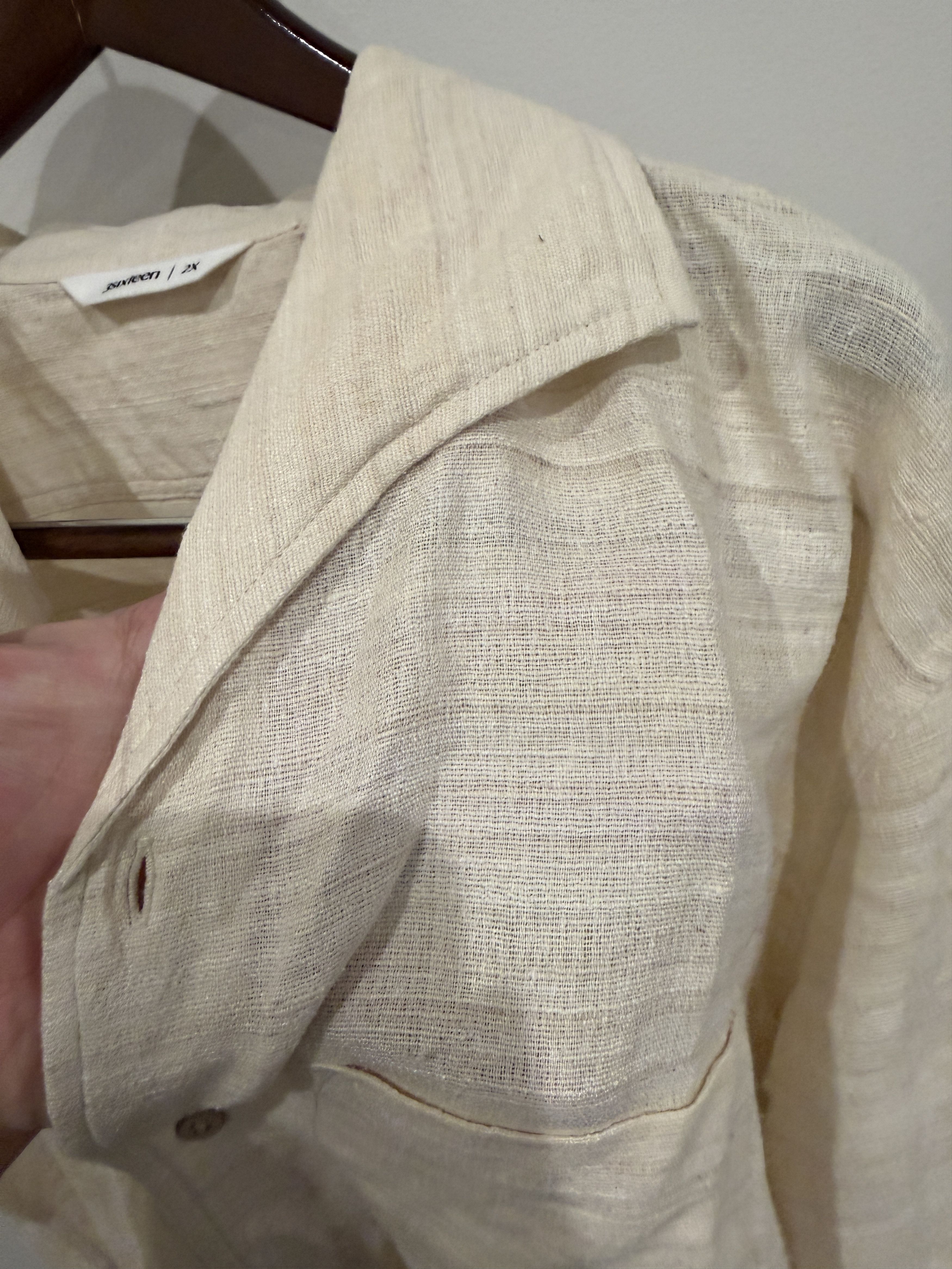 3sixteen 3Sixteen Leisure Shirt Ivory Handloom Silk 2XL Size US XXL / EU 58 / 5 - 2 Thumbnail