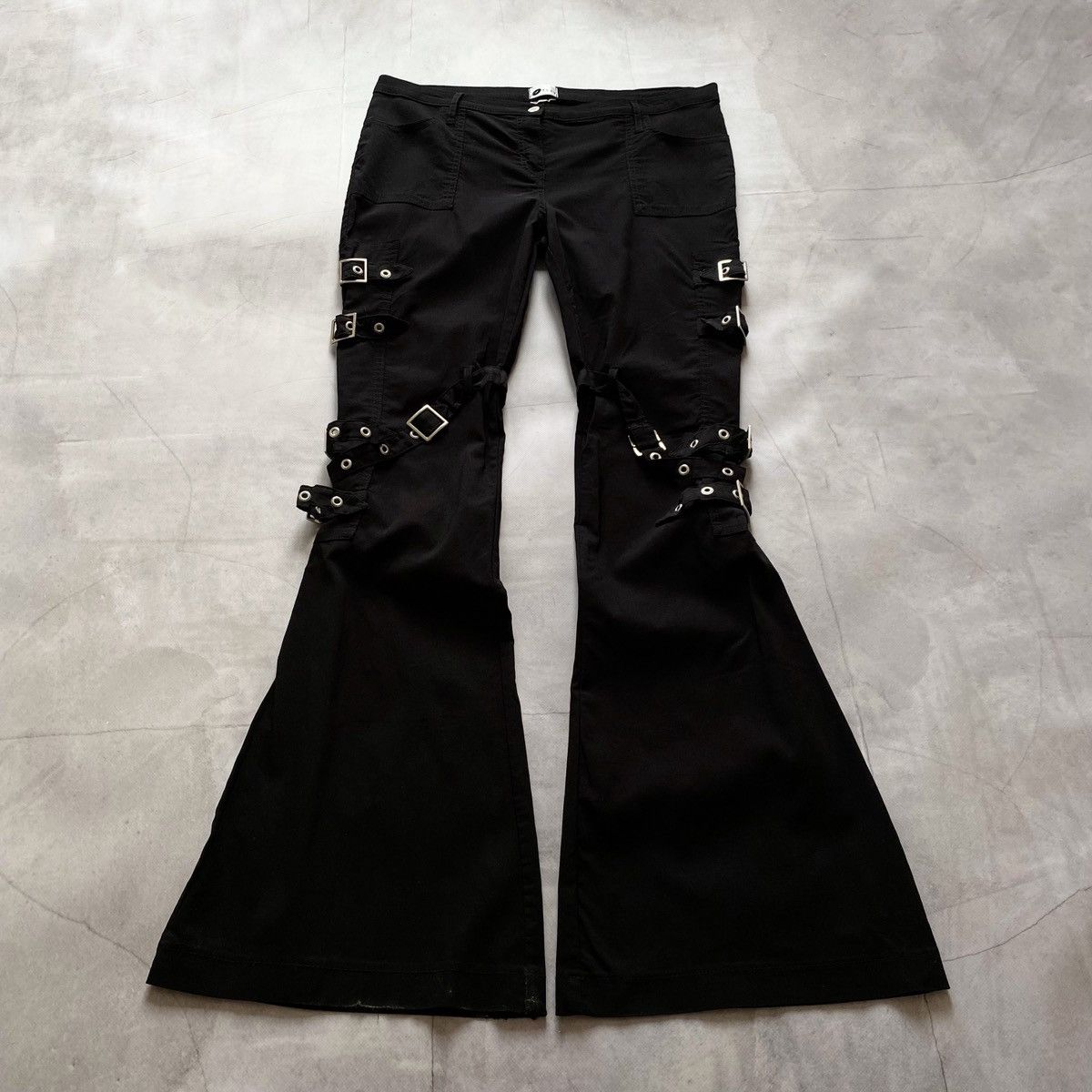Cop Copine Y2K Punk Strap Opium Bootcut Pants Hysteric Glamour Style Size 32" / US 10 / IT 46 - 2 Thumbnail