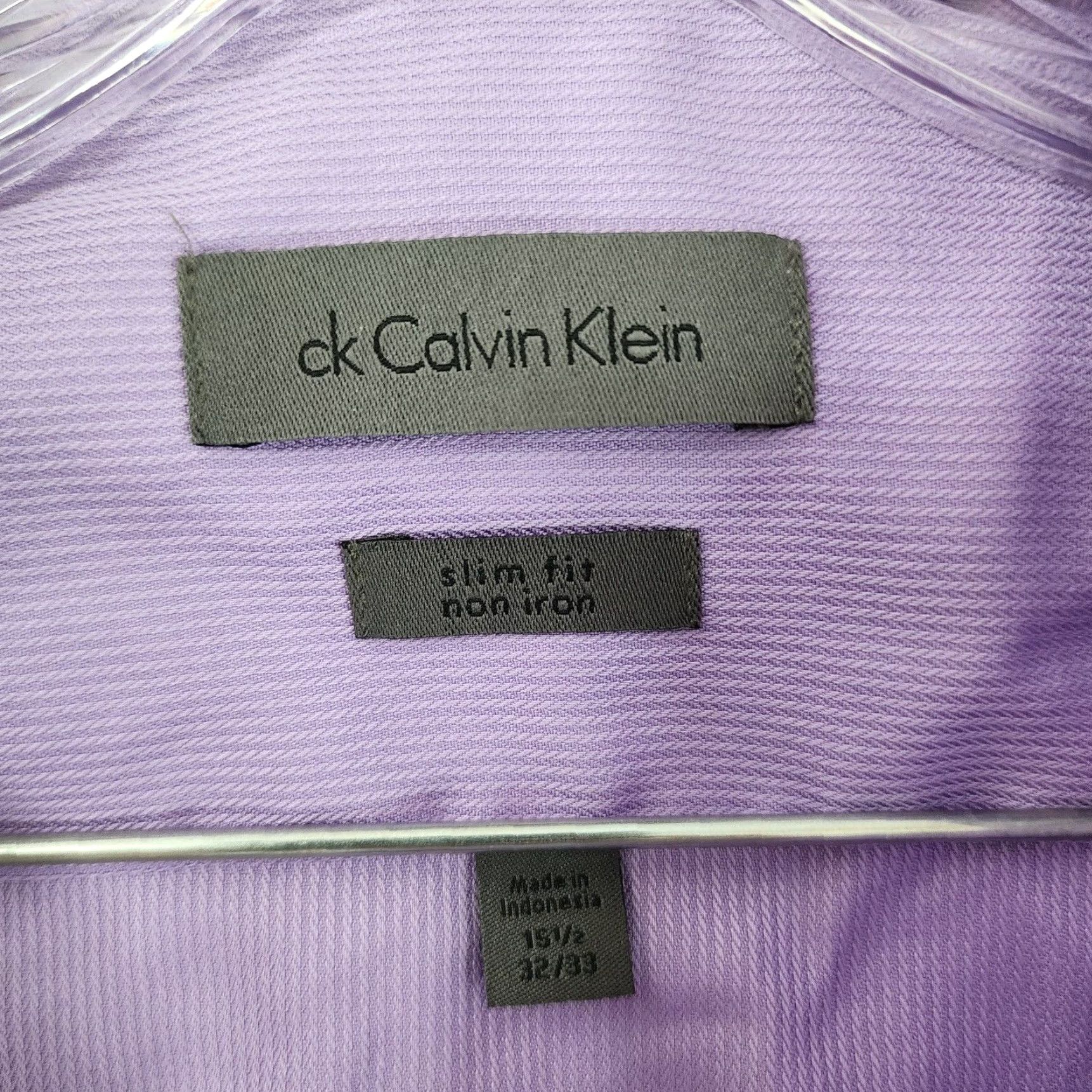 Calvin Klein VINTAGE Calvin Klein Shirt Mens Purple Slim Fit Long Sleeve Button-Up Size 32 Size US XS / EU 42 / 0 - 4 Thumbnail