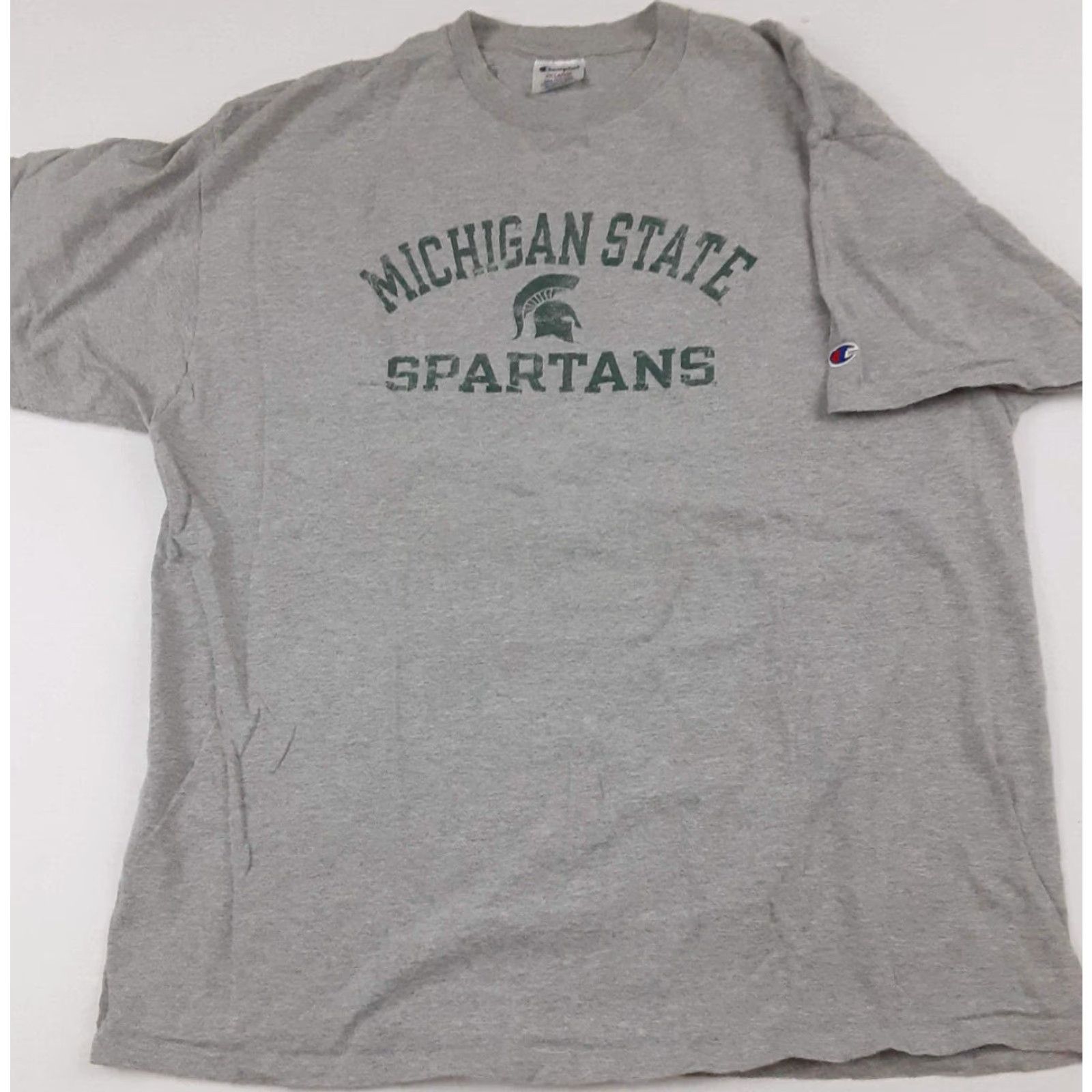 Champion VINTAGE Michigan State Spartans Champion T-Shirt Grey XXL USA Made Men Short Sleeve Shirt Size US XXL / EU 58 / 5 - 4 Thumbnail