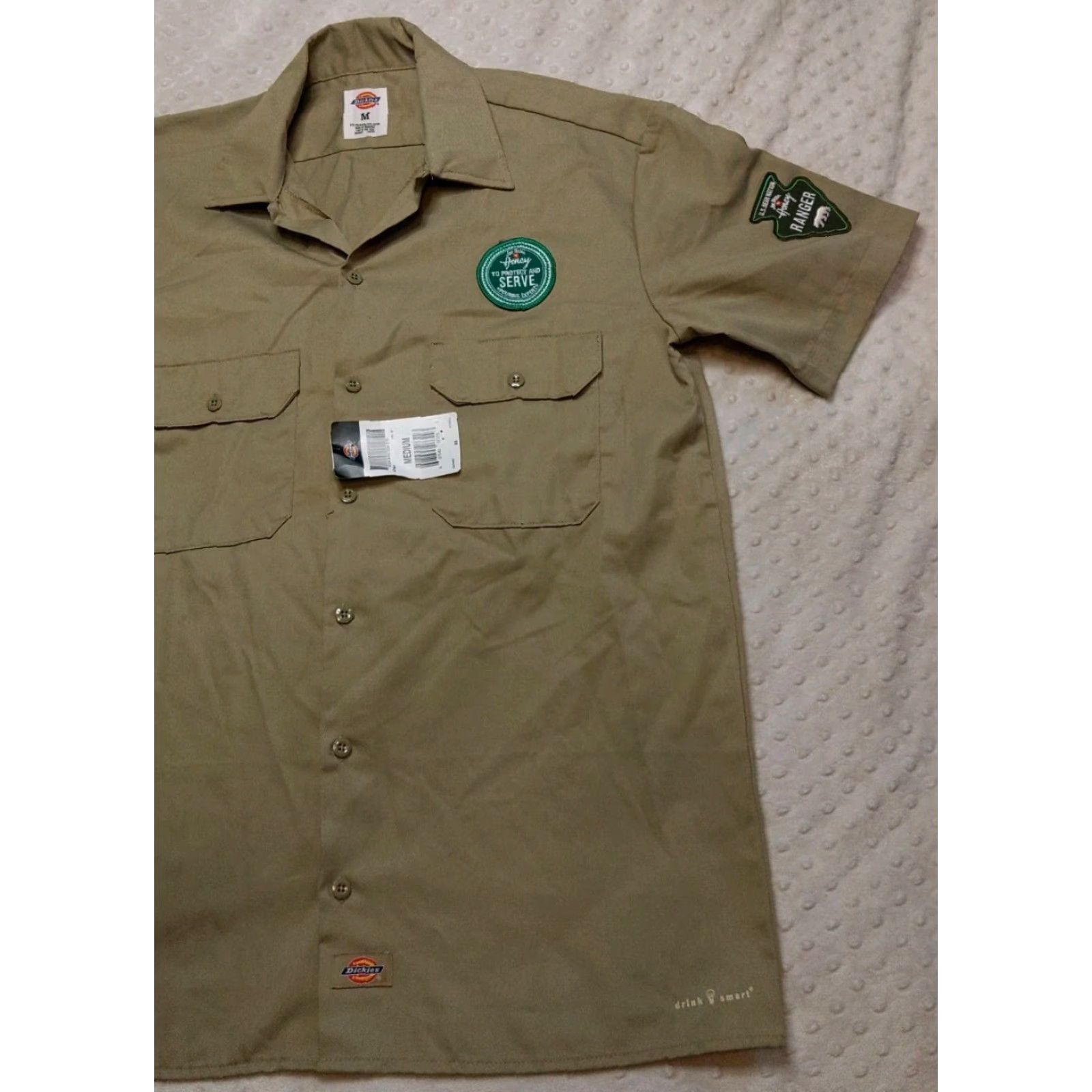 Dickies Dickies Shirt Mens Short Sleeve Button-Up 2XL Khaki Beige Jim Beam Honey NWT Vintage Size US XXL / EU 58 / 5 - 2 Thumbnail