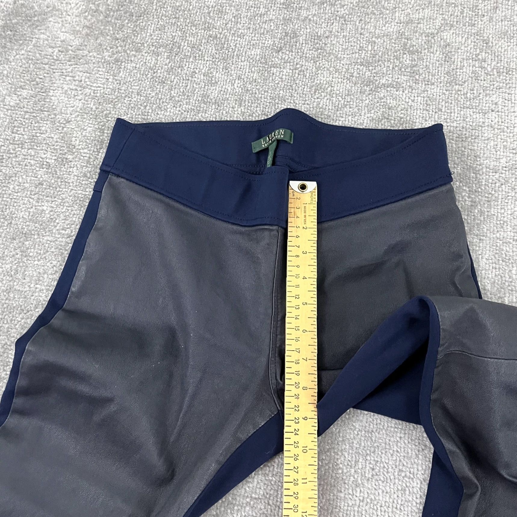 Ralph Lauren Lauren Ralph Lauren Pants Womens Size 6 28" Blue Lamb Leather Skinny Pull On Size 28" / US 6 / IT 42 - 6 Thumbnail