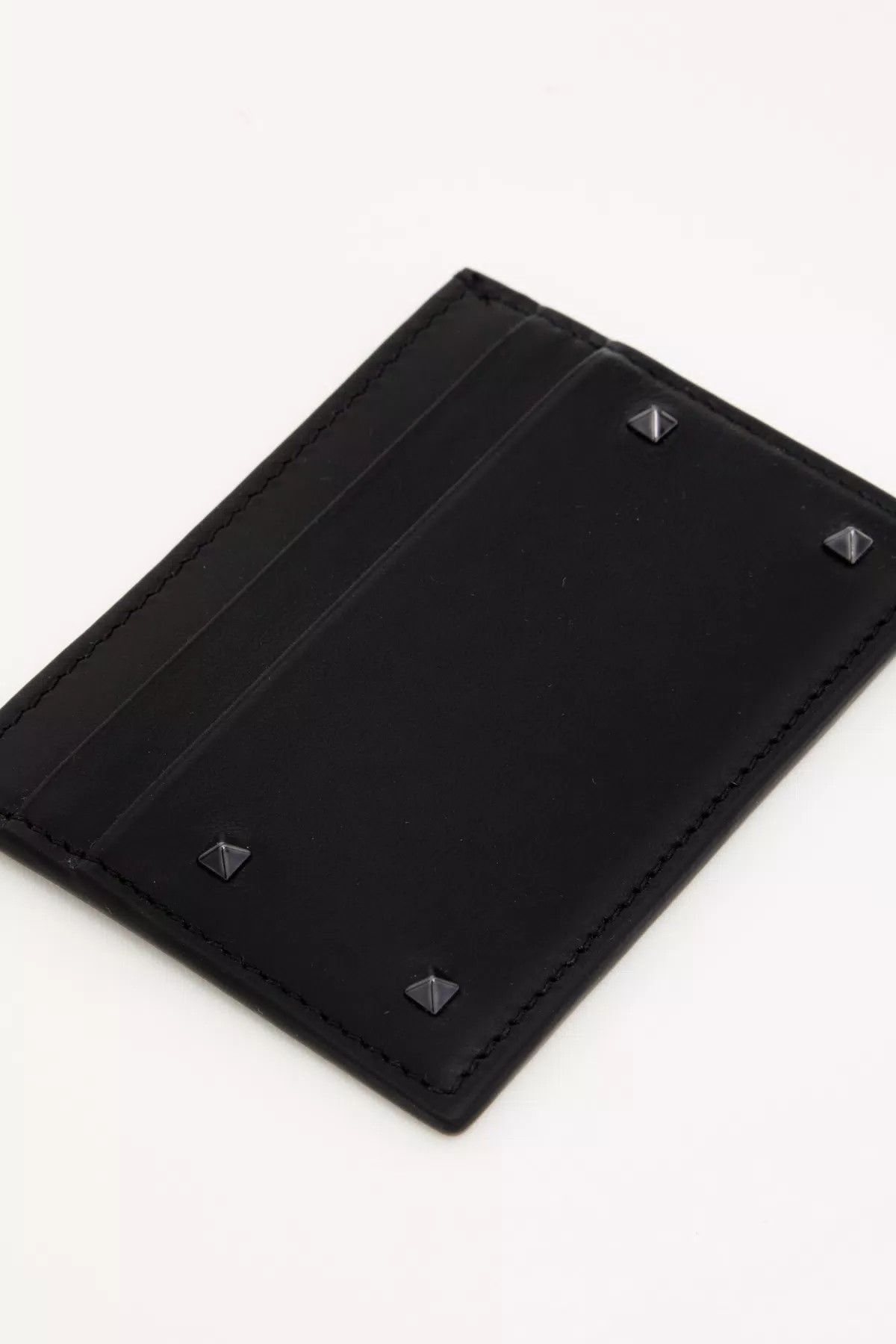 Valentino oc11z0725 Size:OS/Rockstud Card Holder In Calfskin in Black Size ONE SIZE - 3 Thumbnail