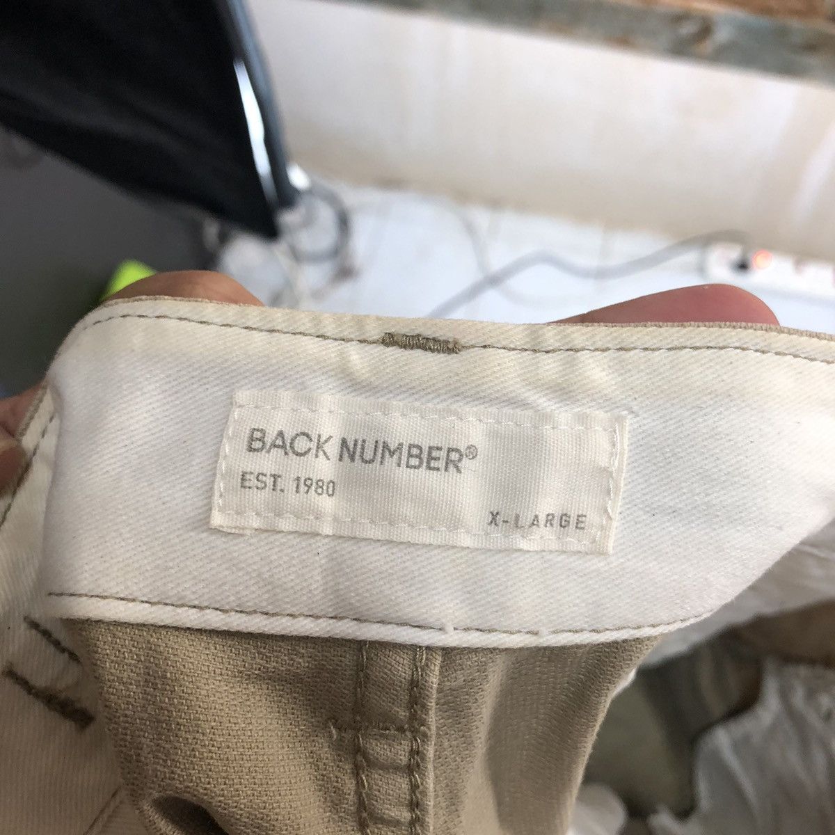Japanese Brand Back Number Cream Cargo Multipocket Pants #A1423 Size US 33 - 20 Thumbnail